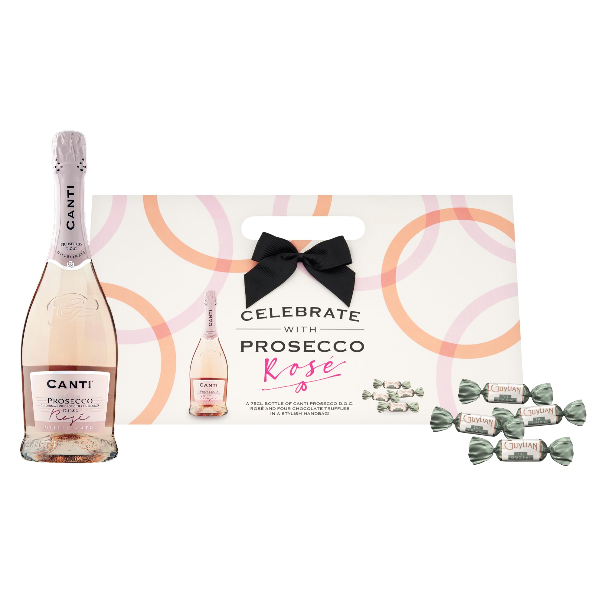 Canti Prosecco Rose 75cl & 4x Guylian Praline Temptations Belgian Chocolates 5