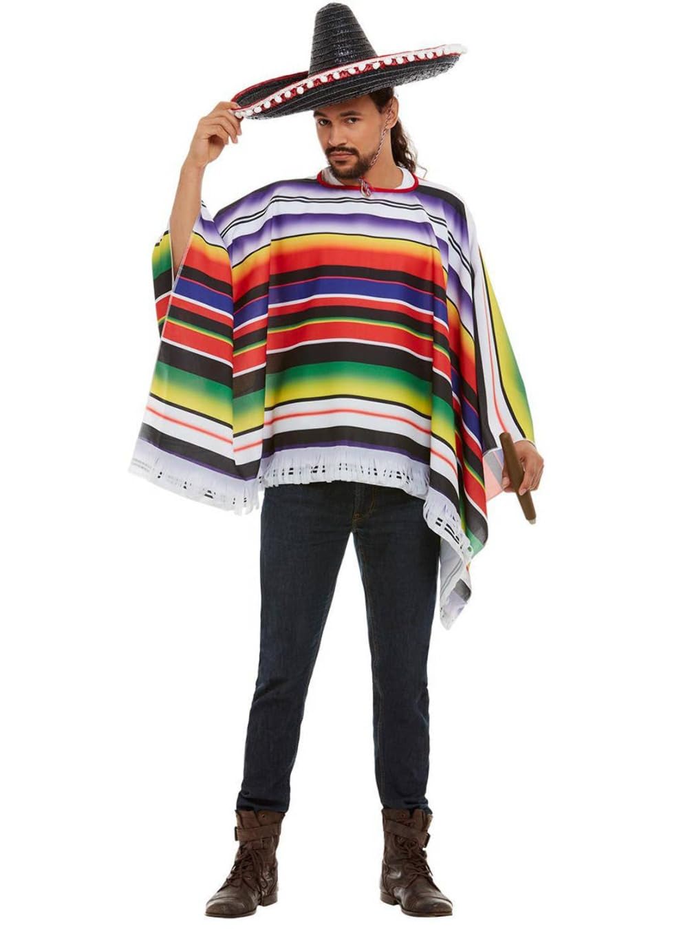 Smiffys Poncho - Multicolor, One Size 4