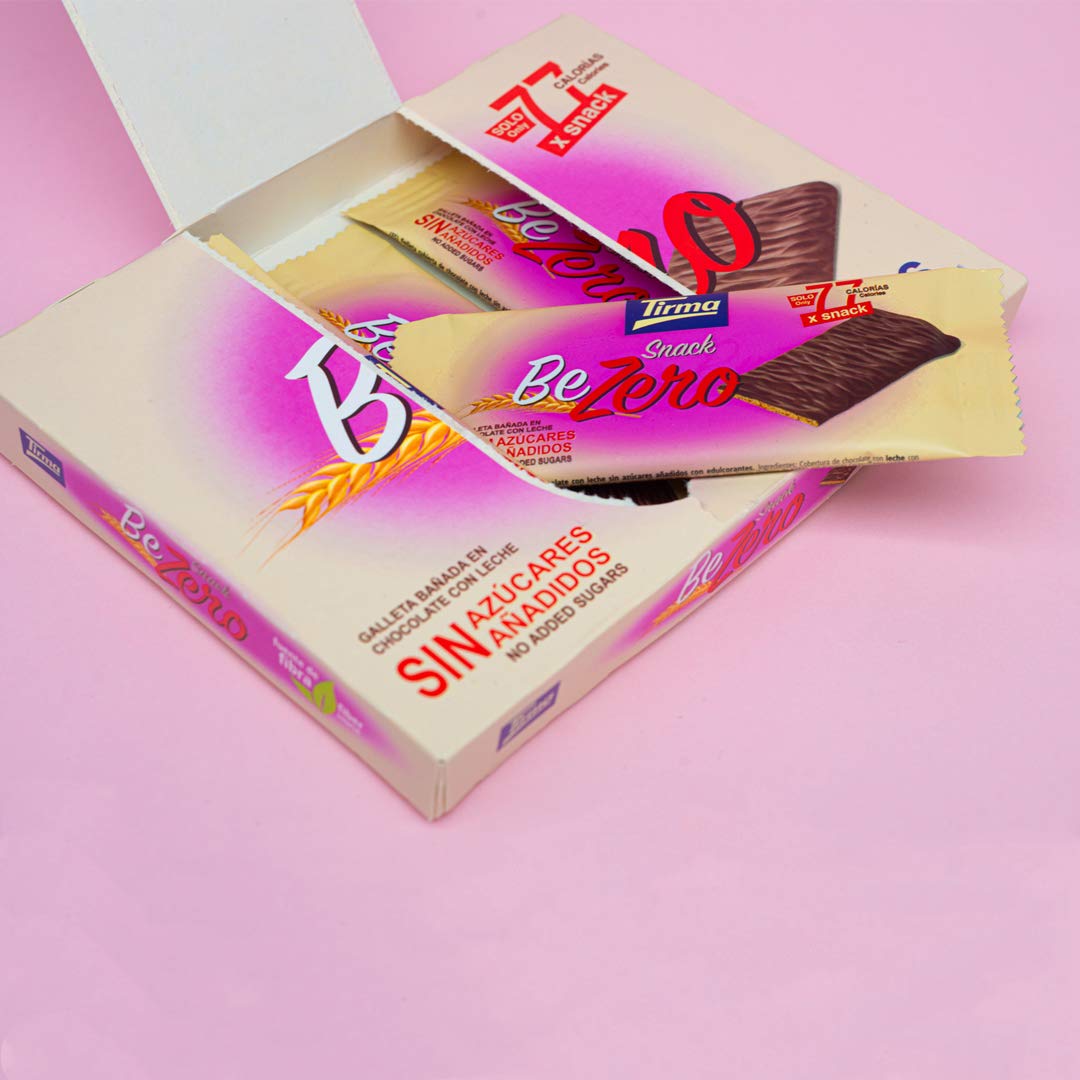Tirma BeZero Milk Chocolate Light Biscuits - Low Calorie, No Added Sugars, 6 Individually Wrapped Snacks 10
