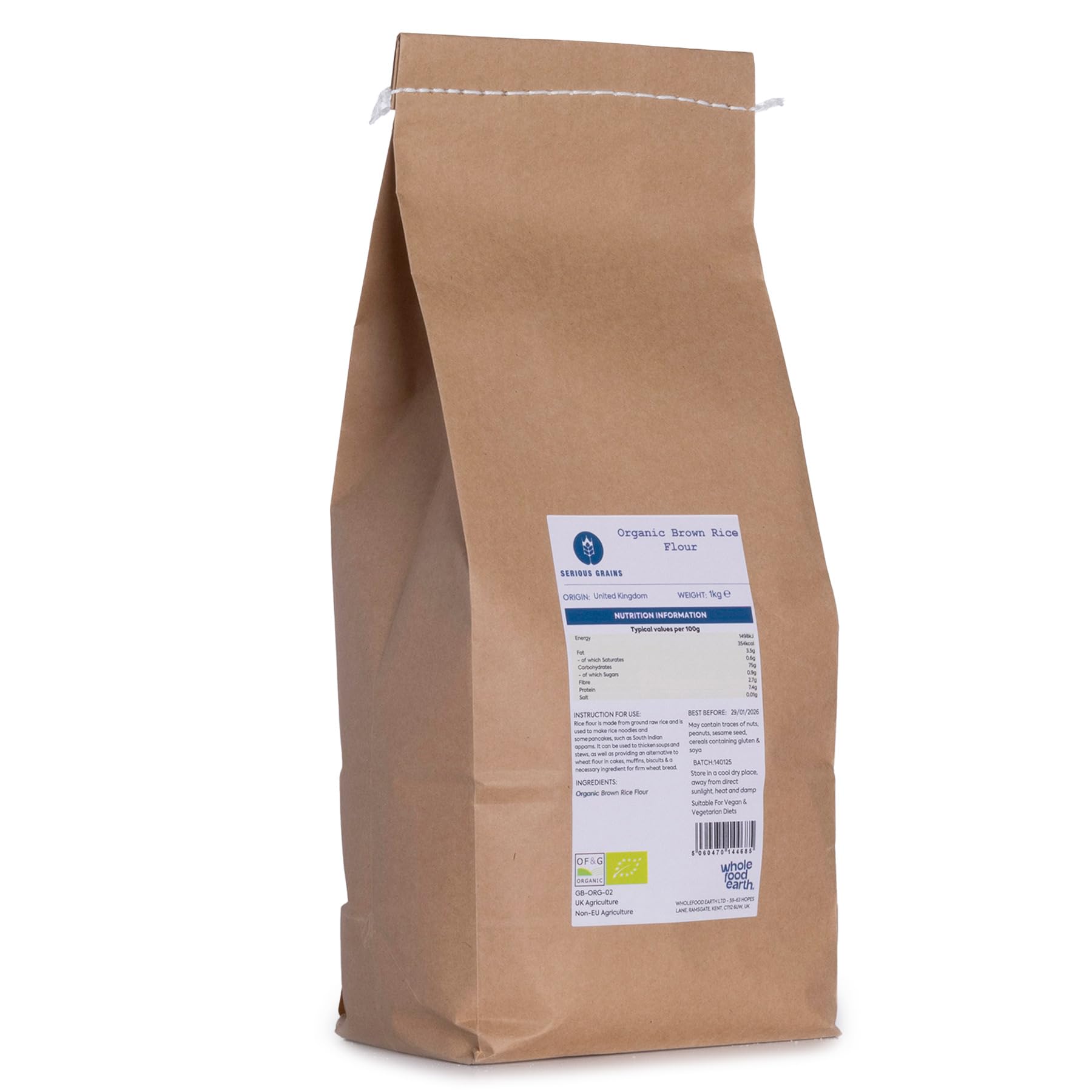 Wholefood Earth Organic Brown Rice Flour - 1 kg 1