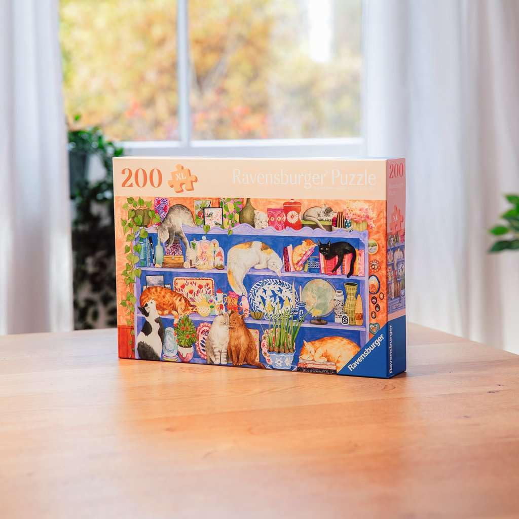 Ravensburger Cats on Shelf 200-Piece Jigsaw Puzzle for Adults & Kids 9+ 9