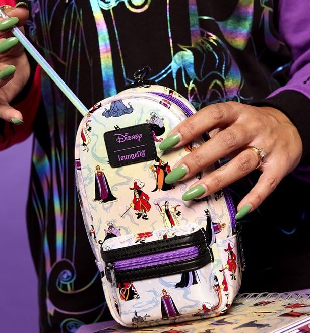 Loungefly Disney Villains Iridescent Mini Backpack Pencil Case (Disney Villains Collection)