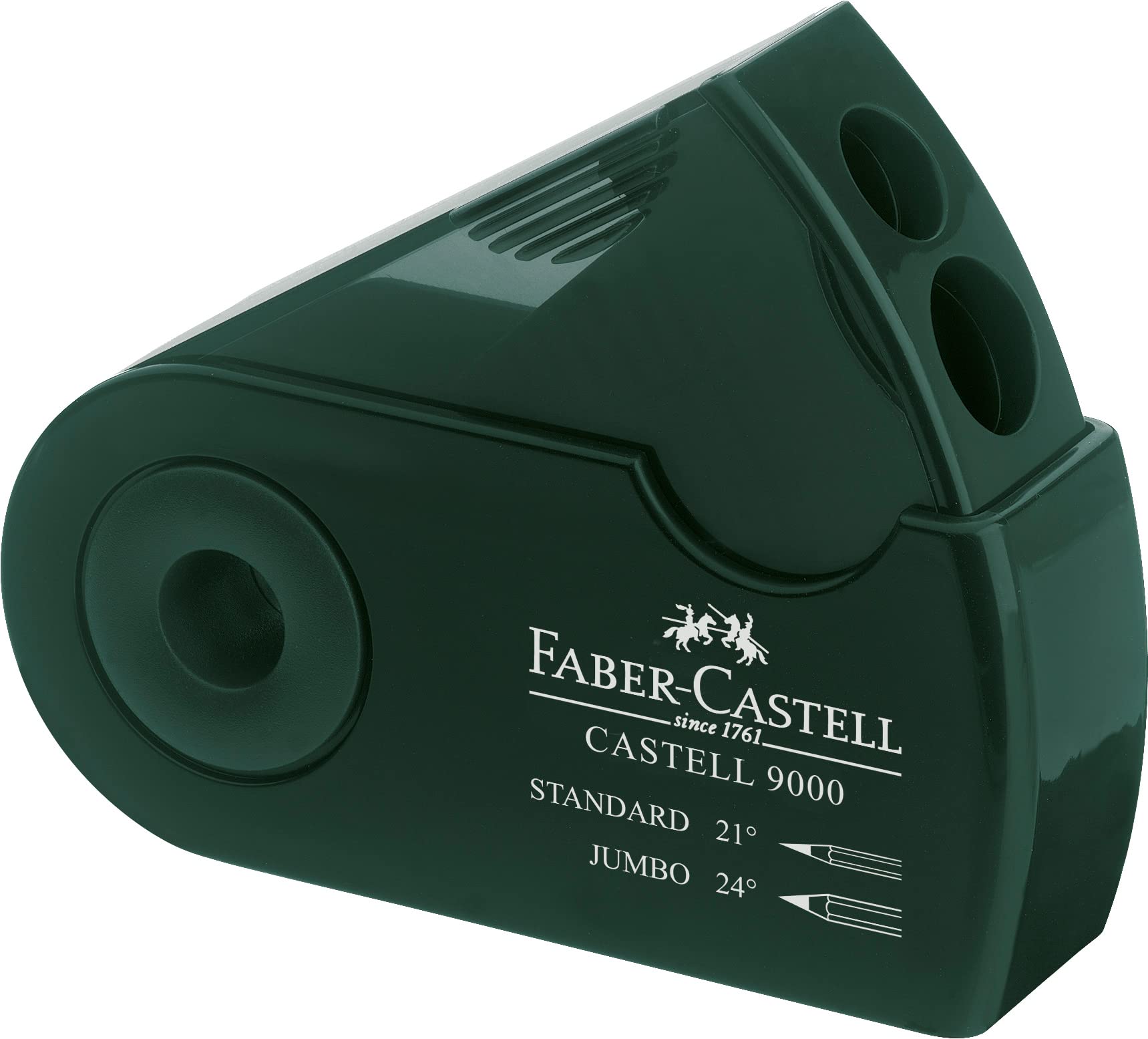 Faber-Castell Miscellaneous Castell 9000 Twin Sharpening Box, Green, For Art, Craft, Drawing, Sketching, Home, School, University, Colouring