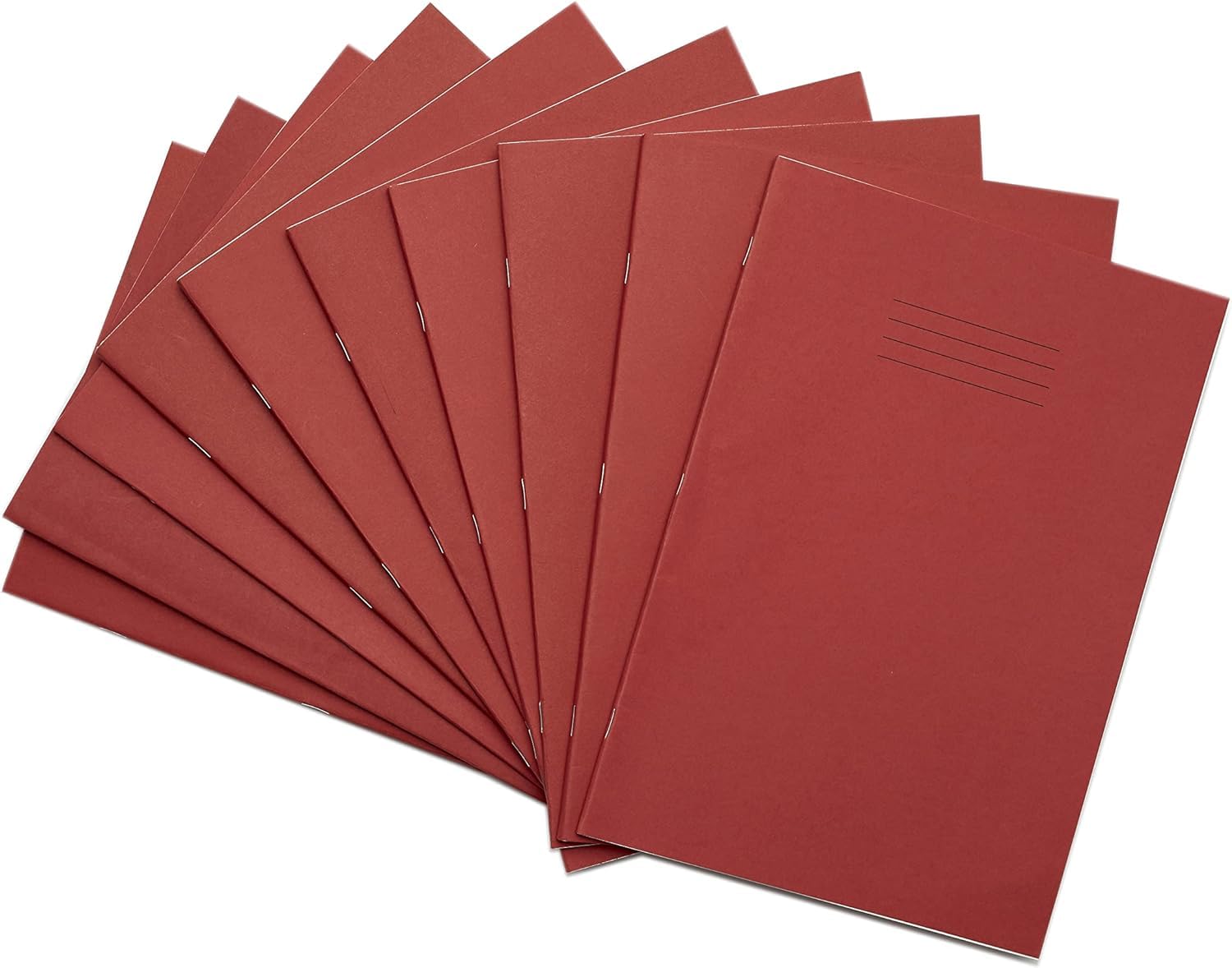 Rhino Composition Notebooks - A4, 64 Pages, 6mm Lined with Margin, Red, 10-Pack