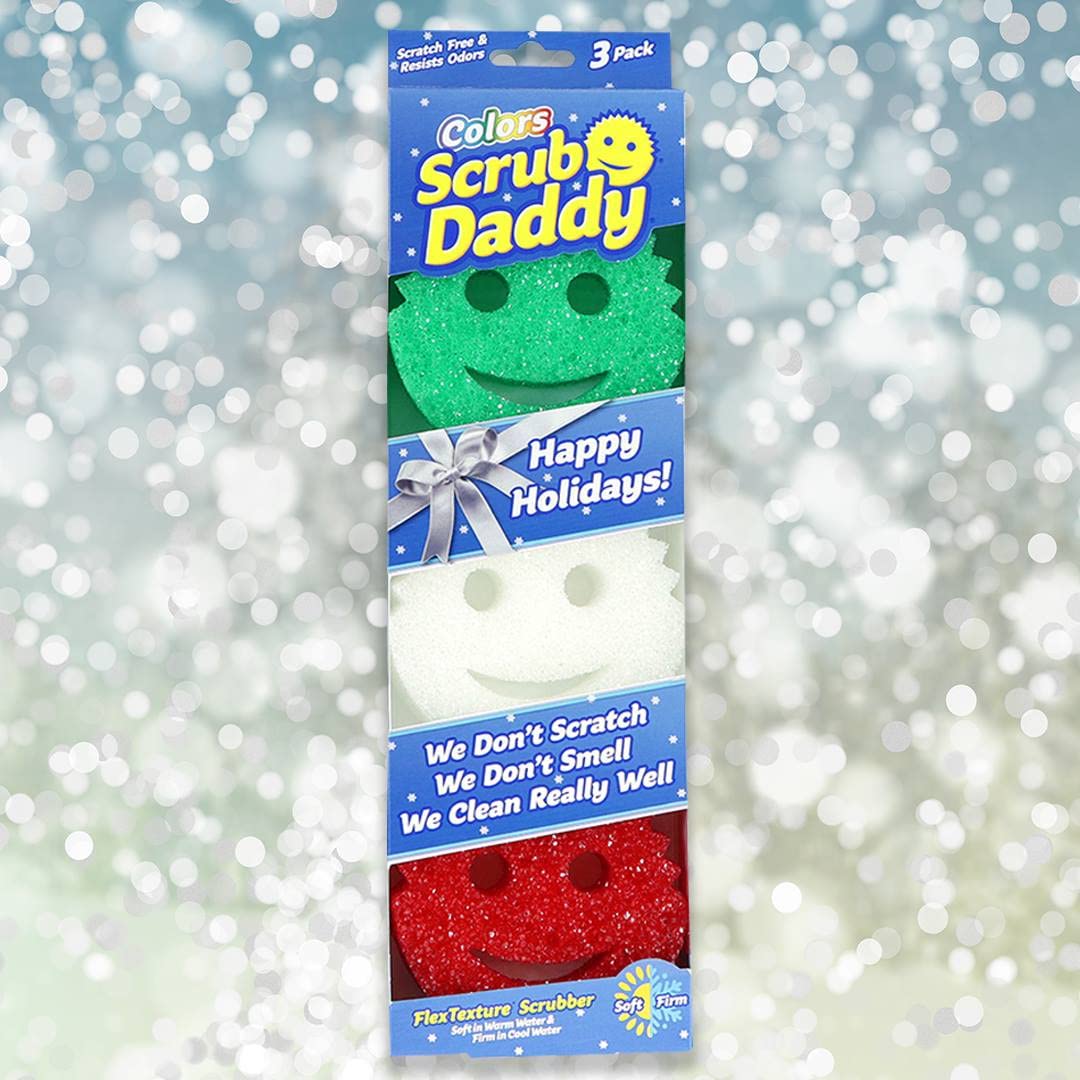 Scrub Daddy - Colors Christmas Sponge Multipack, Dish Sponges for Washing Up, Texture Changing, Scratch-Free Cleaning 9