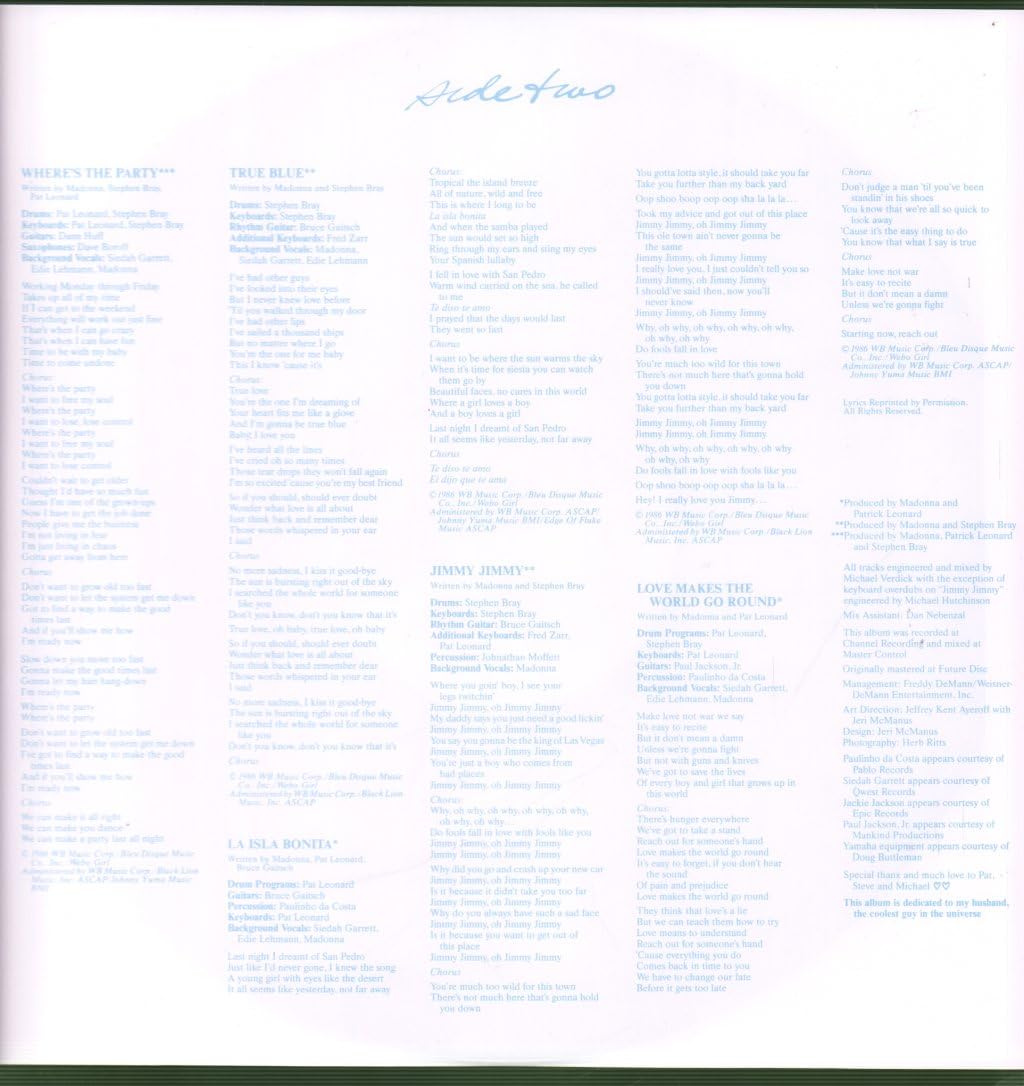 Madonna - True Blue [LP Vinyl] 6