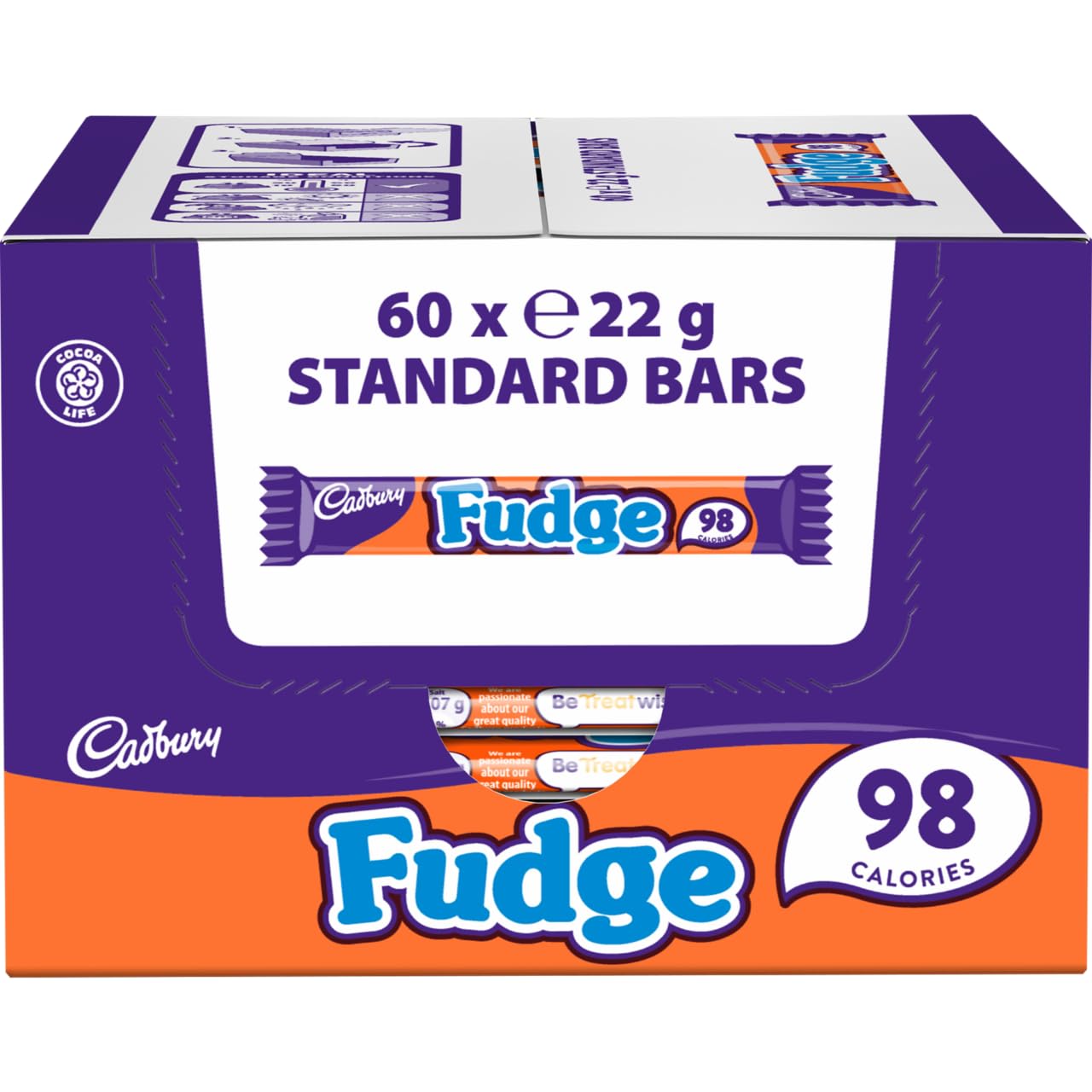 Cadbury Fudge Chocolate Bar 22g (Pack of 60) - Milk Chocolate Covered Fudge 4