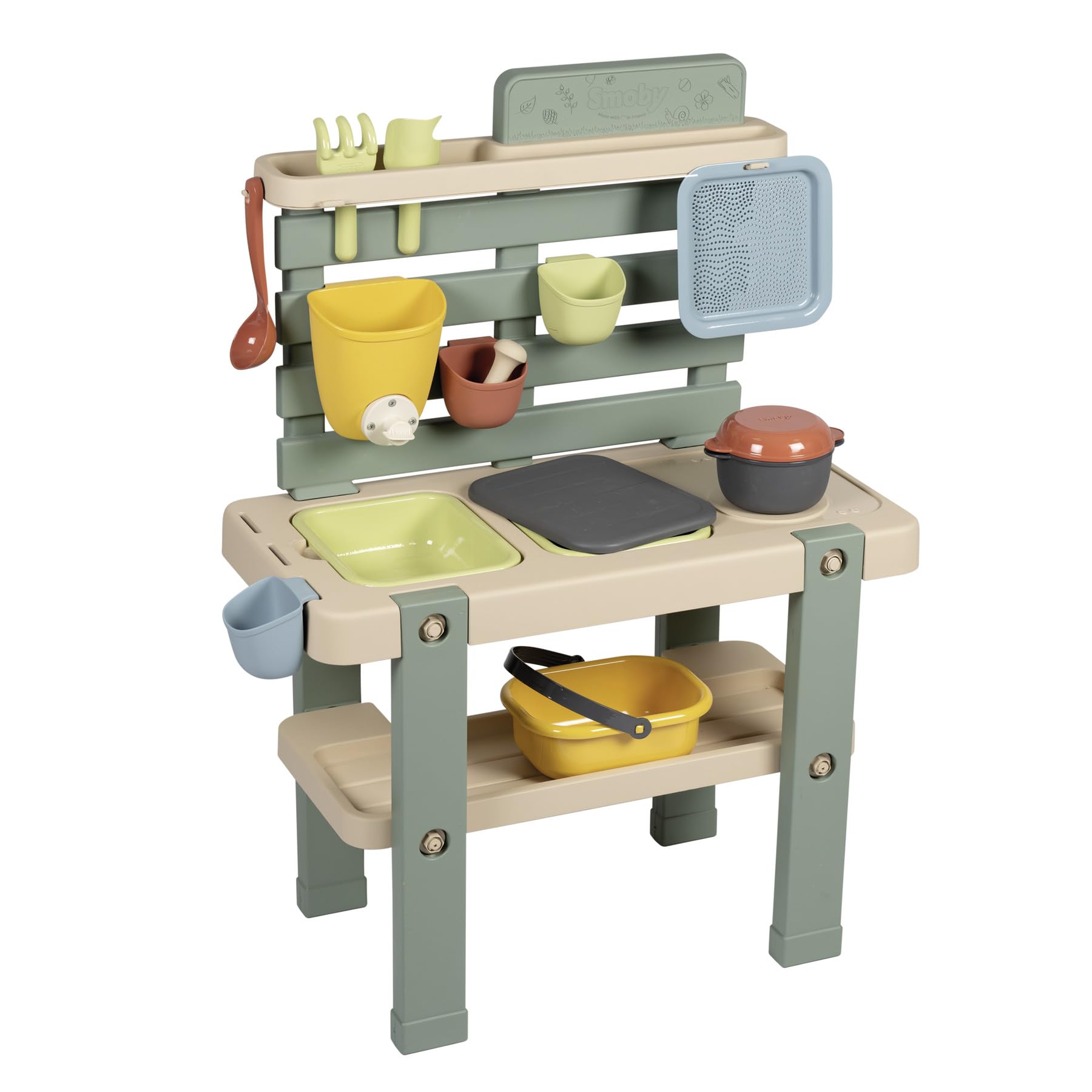 Smoby Outdoor Plastic Mud Kitchen for Kids | Includes 11 Accessories & 1L Water Tank
