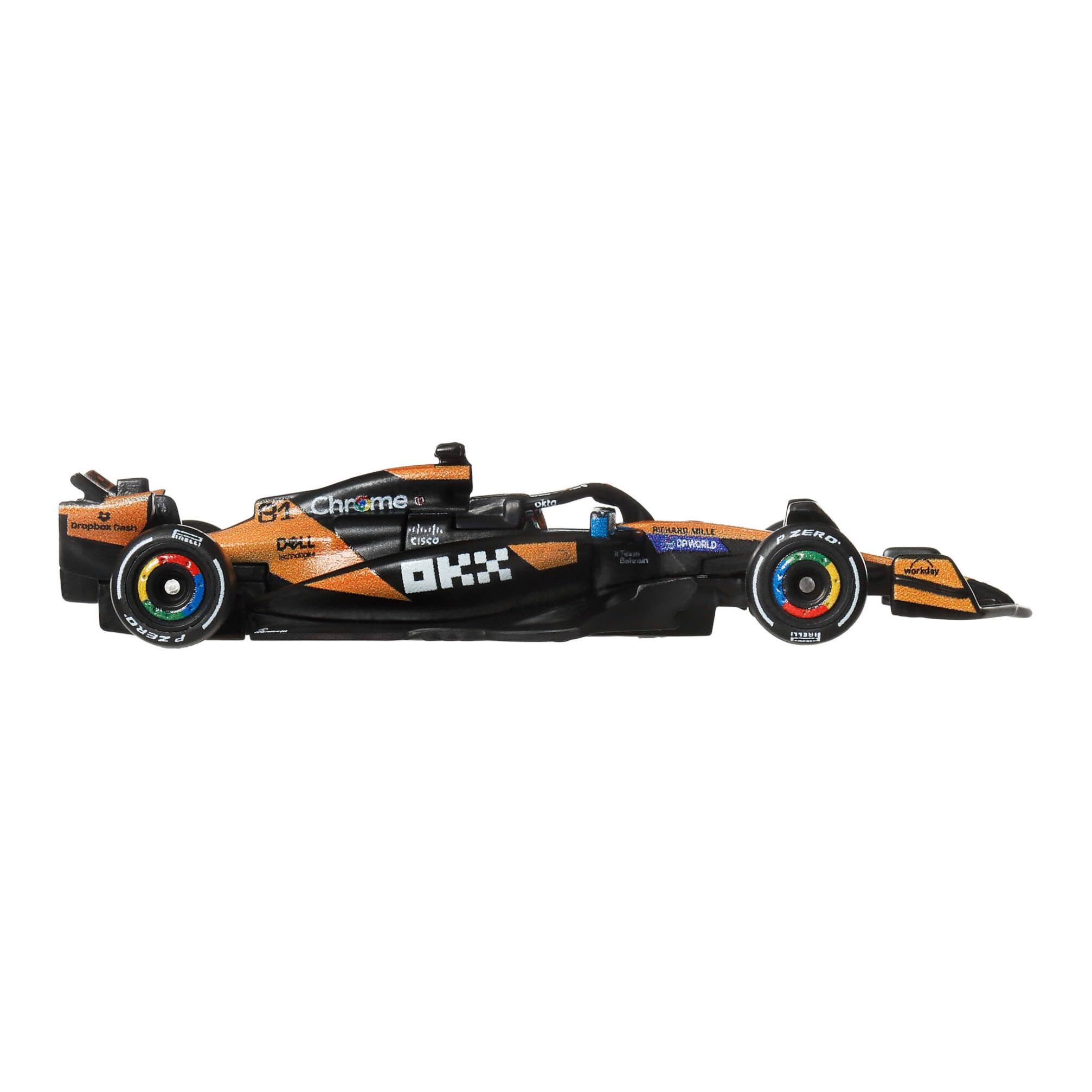 Hot Wheels Formula 1 McLaren Oscar Piastri #81 Die-Cast Car | 1:64 Scale Metal/Metal | Real Riders Tyres