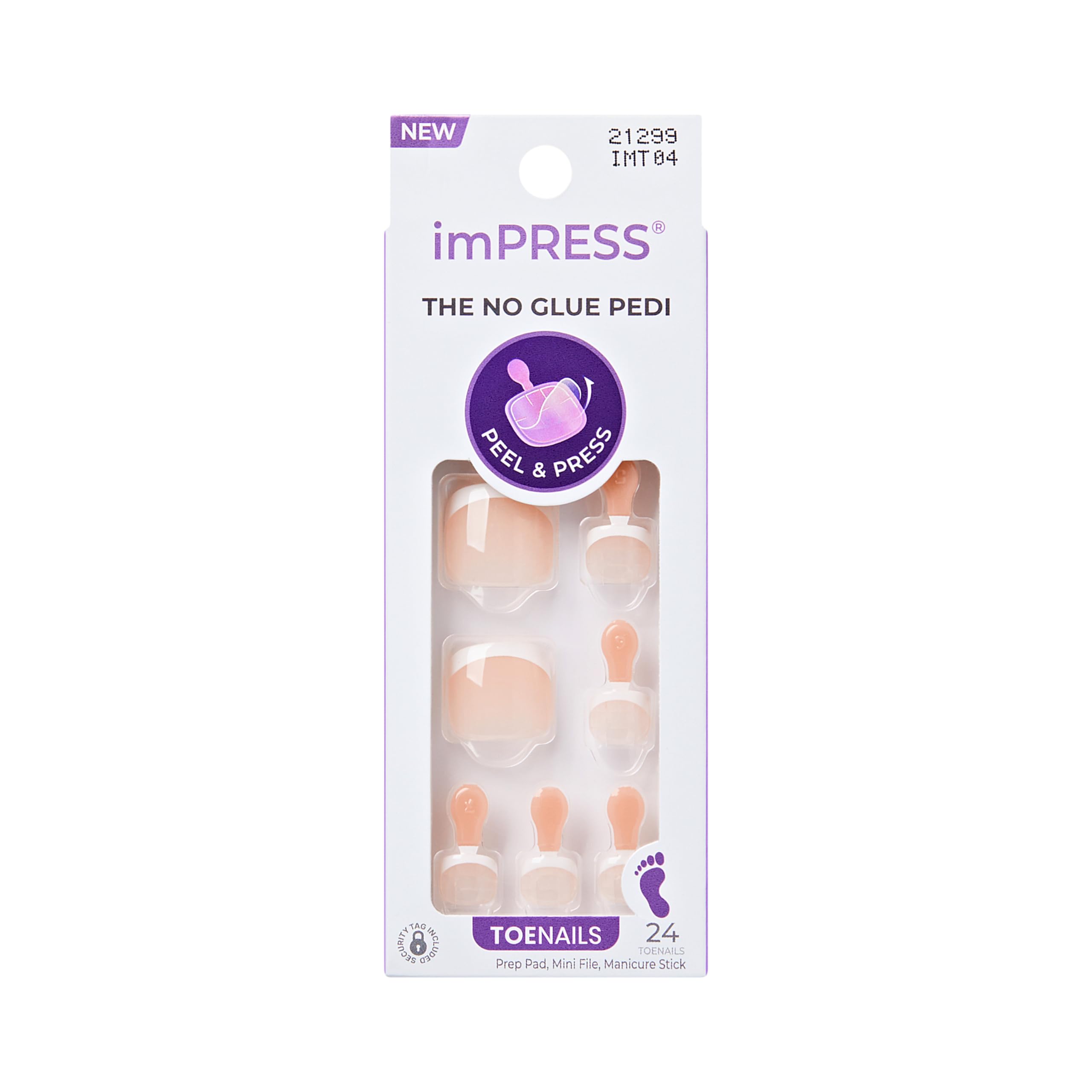 imPRESS Press On Toenails - Blanc Chic White French Short Squoval 24 Count 1