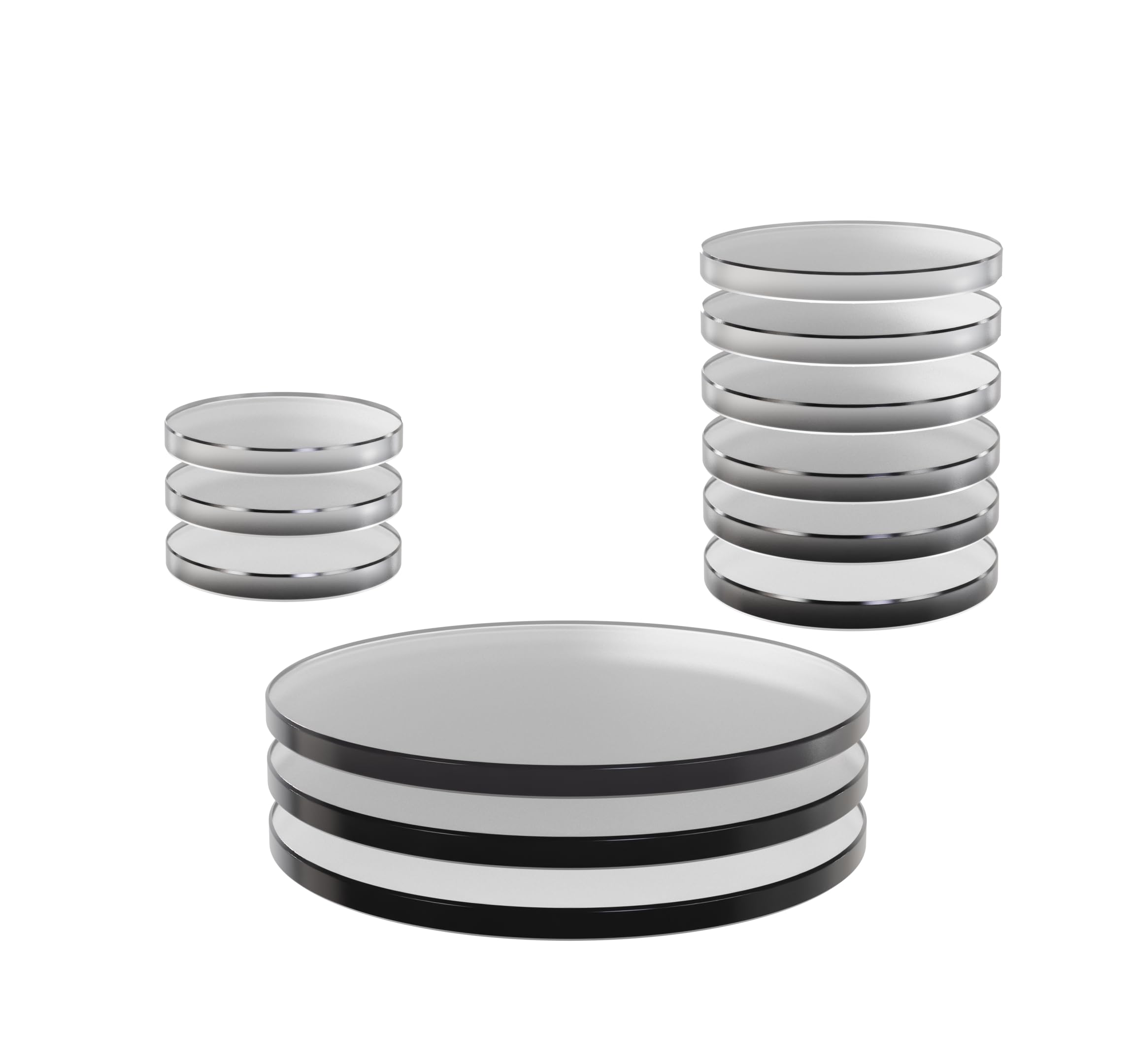 WizKids Miniature Bases - Clear Plastic Set of 12 | 20mm, 25mm, 50mm Assortment