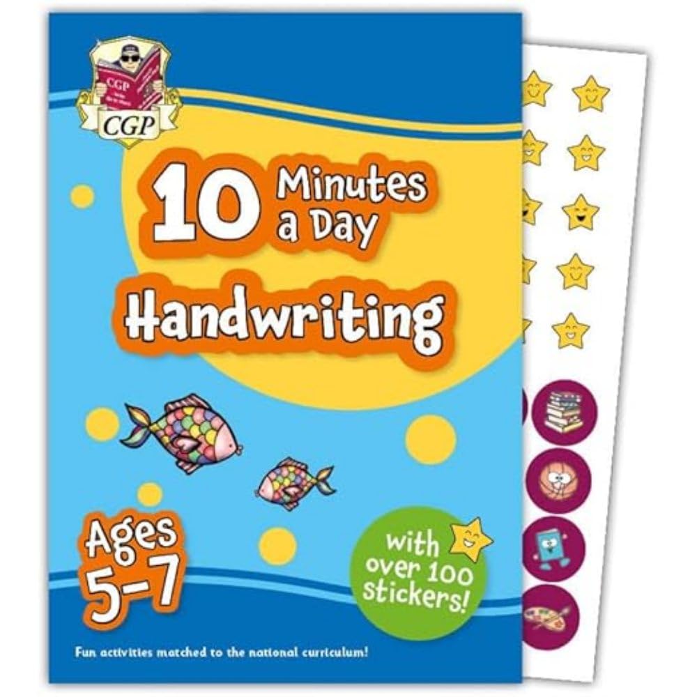 CGP 10 Minutes a Day Handwriting for Ages 5-7 Activity Book with Reward Stickers | Paperback