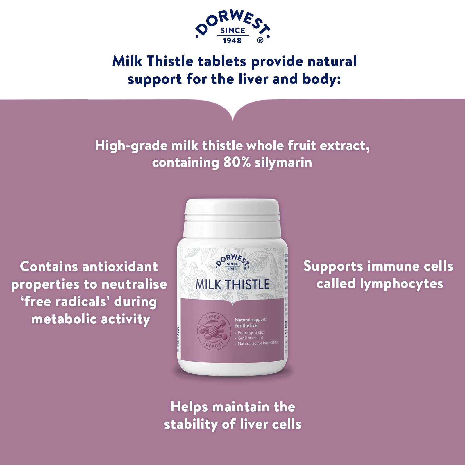 DORWEST HERBS Milk Thistle Tablets for Dogs and Cats - Supports Liver Function | 200 Tablets 3