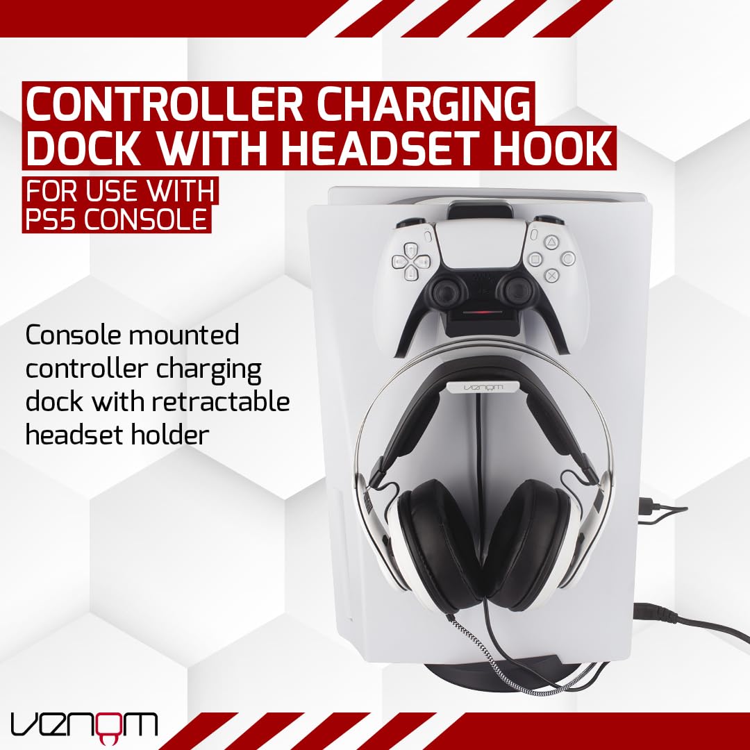 Venom PS5 Stealth Charging Dock and Headset Mount for PlayStation 5 8