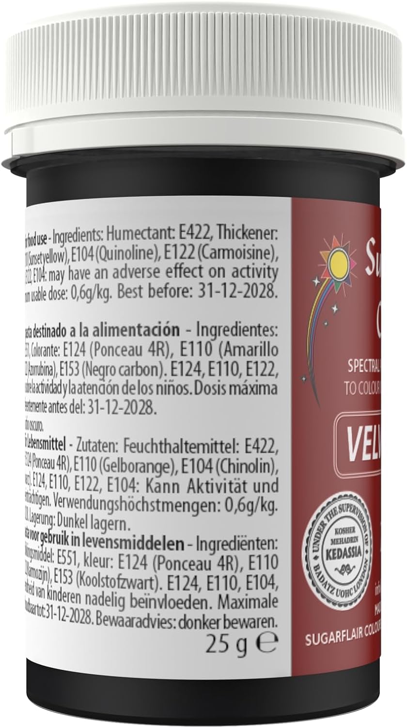 Sugarflair - Spectral Velvet Red Food Colouring Paste (25g)