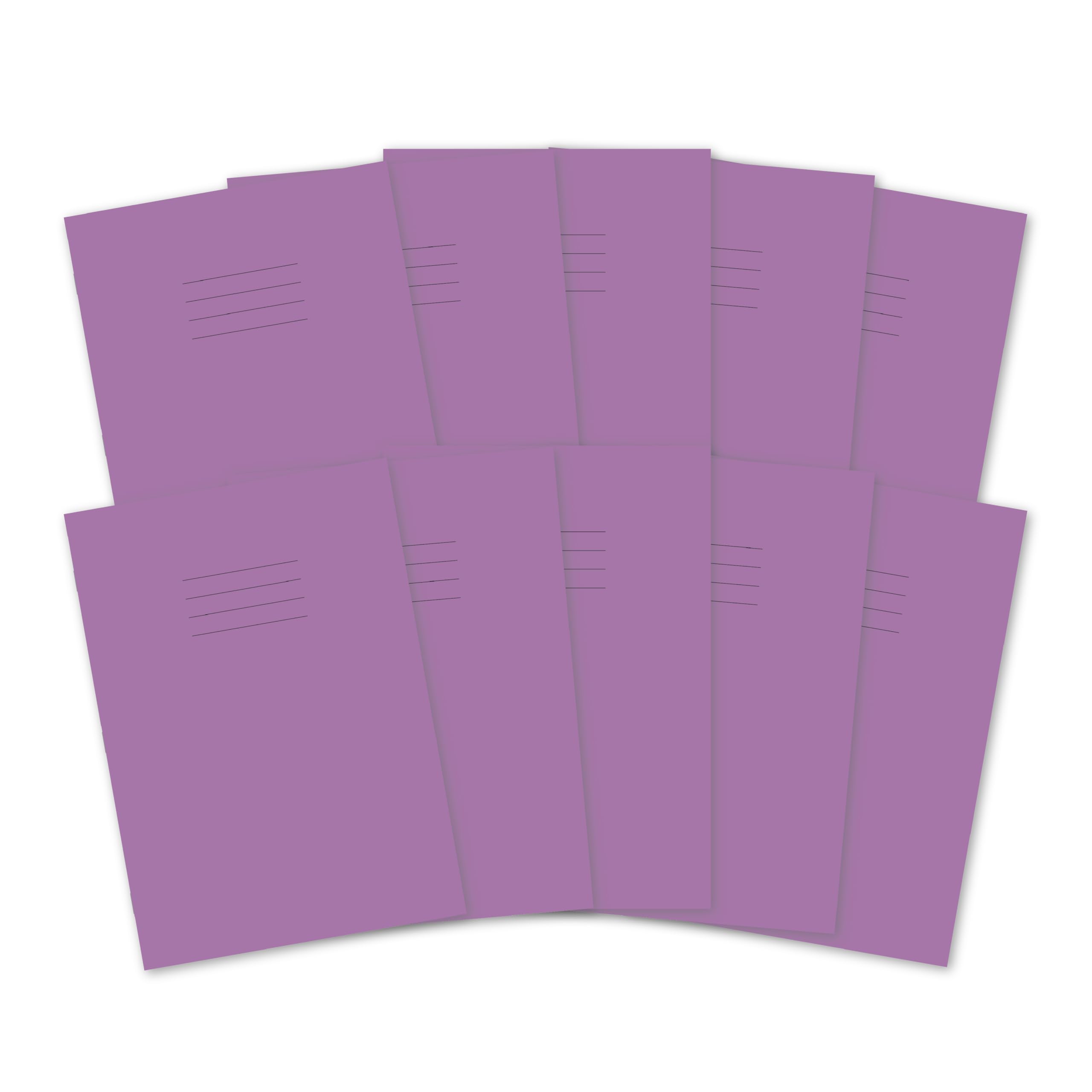Hamelin A4 8 mm Ruled Composition Notebook - Purple, 48 Pages, 75 gsm Paper (10 Pack)