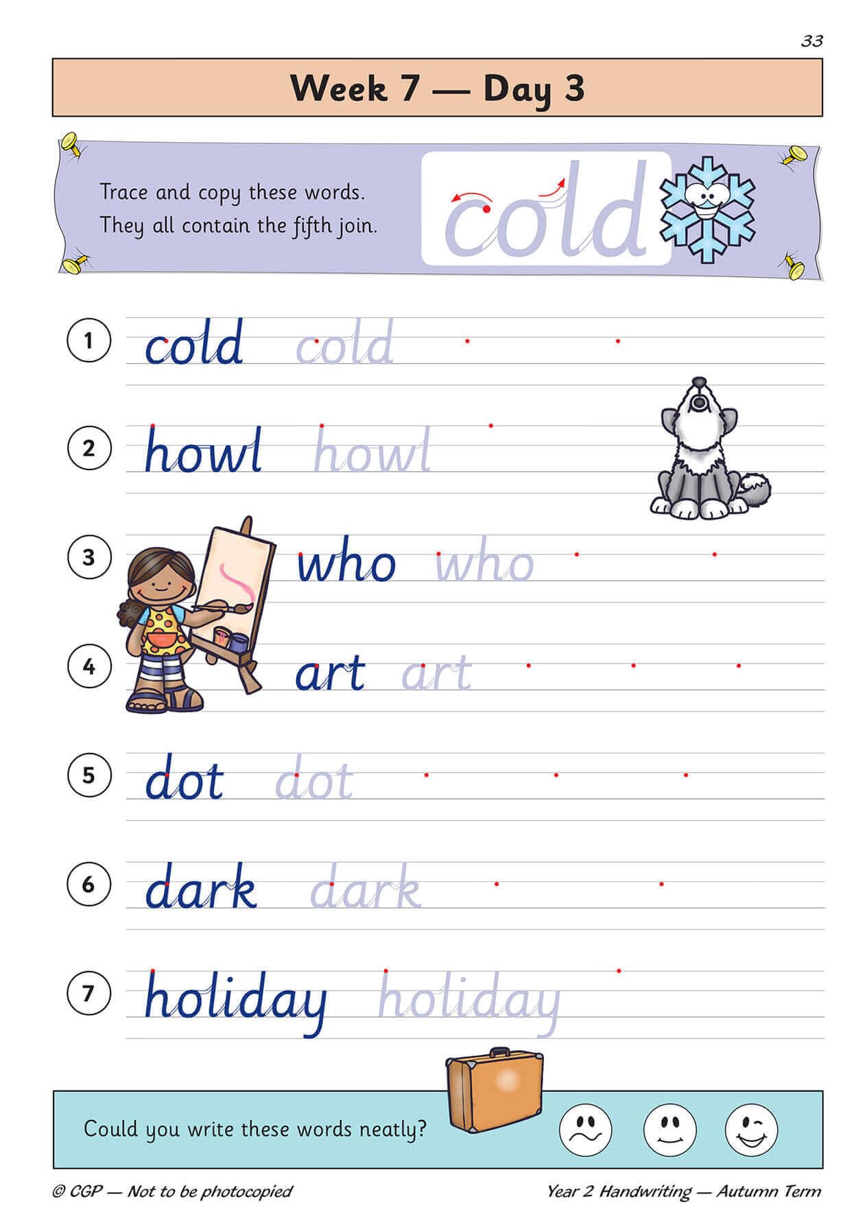 Coordination Group Publications Ltd (CGP) KS1 Handwriting Year 2 Daily Practice Book - Autumn Term | Paperback | 64 Pages 4