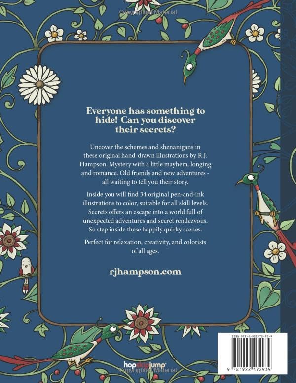 R.J. Hampson Secrets Coloring Book - Paperback, 72 Pages