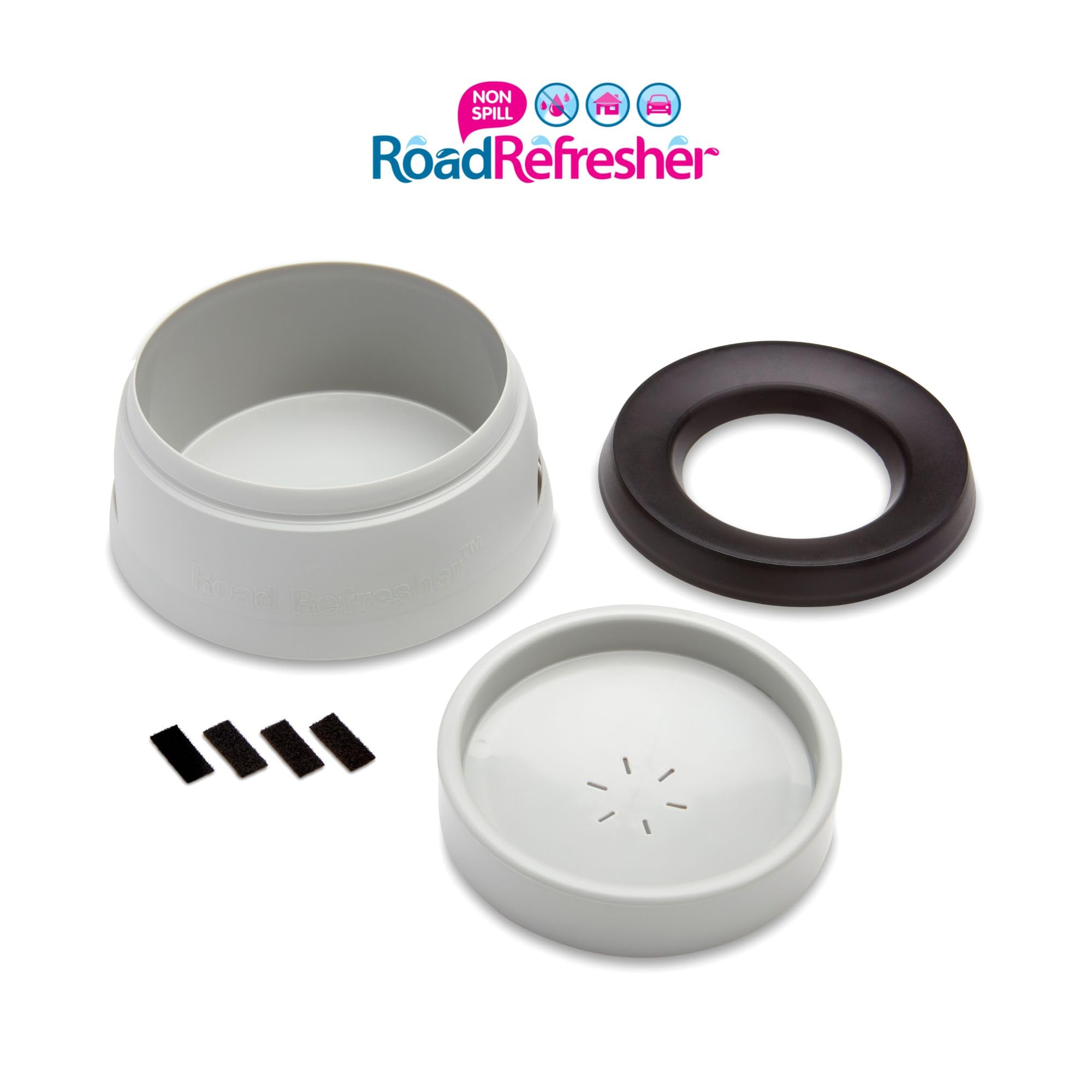 Road Refresher Non Spill Water Bowl - Grey | 1.4 Litres | For Car Travel & Indoor Use 7
