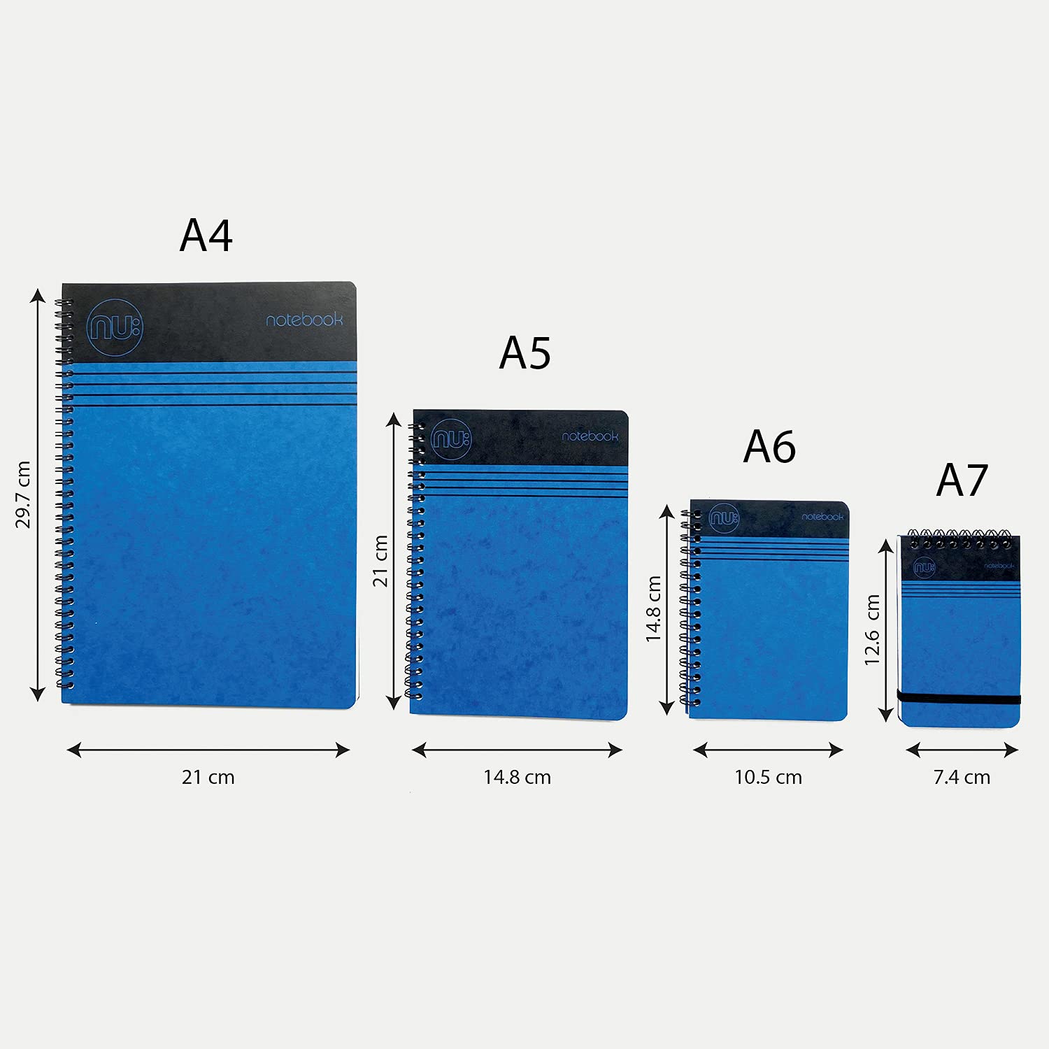 nu: Craze Cloud Range A4 Wirebound Notebook - Blue, 80gsm FSC Paper, Perforated 5
