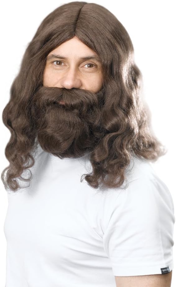 Bristol Novelty Hippy Jesus Wig and Beard Set - One Size 1