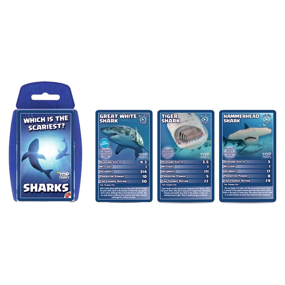 Top Trumps Sharks Classics Card Game - Entertaining Educational Game | Portable Plastic Case | Multicolor