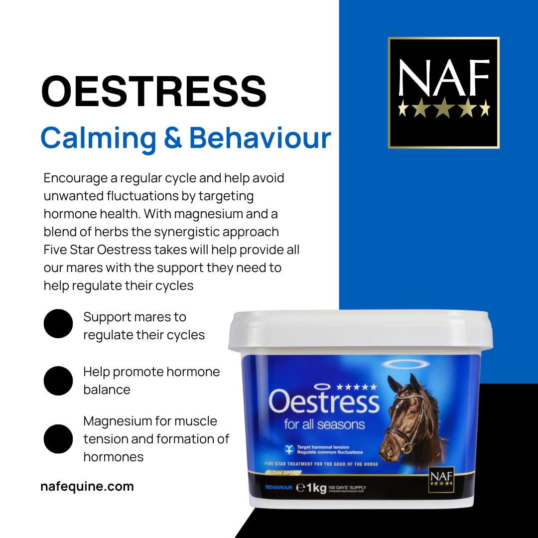 NAF Five Star Oestress Calming Supplement for Mares - 1 kg Powder | Hormonal Support