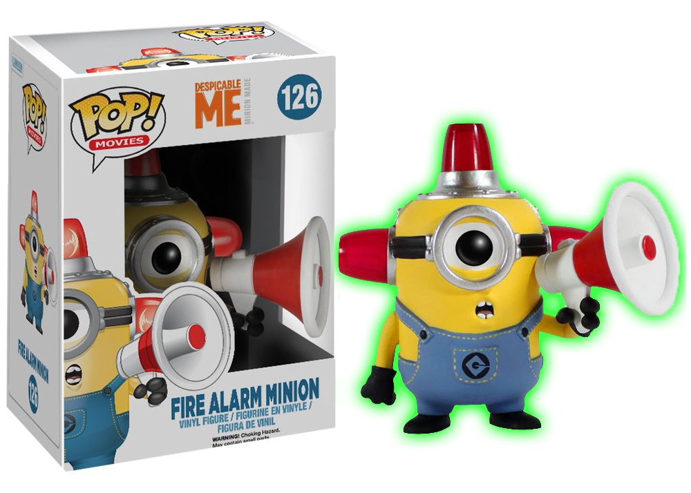 ¡Despicable Me Fire Alarm Minion Glows In The Dark Exclusive Funko 04961 Pop! Vinilo #126