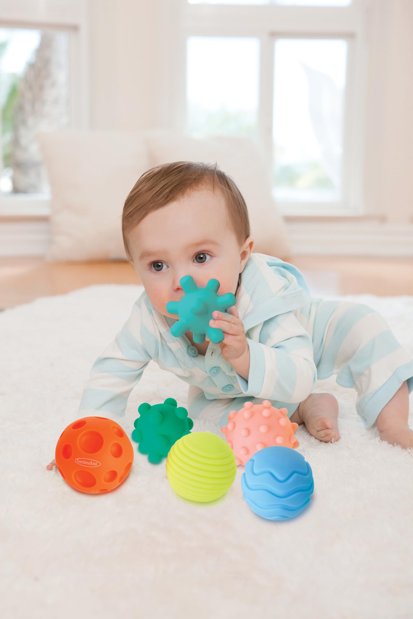 INFANTINO Textured Multi Ball Set - Sensory Toys for Babies | 6 Count | BPA-Free 4