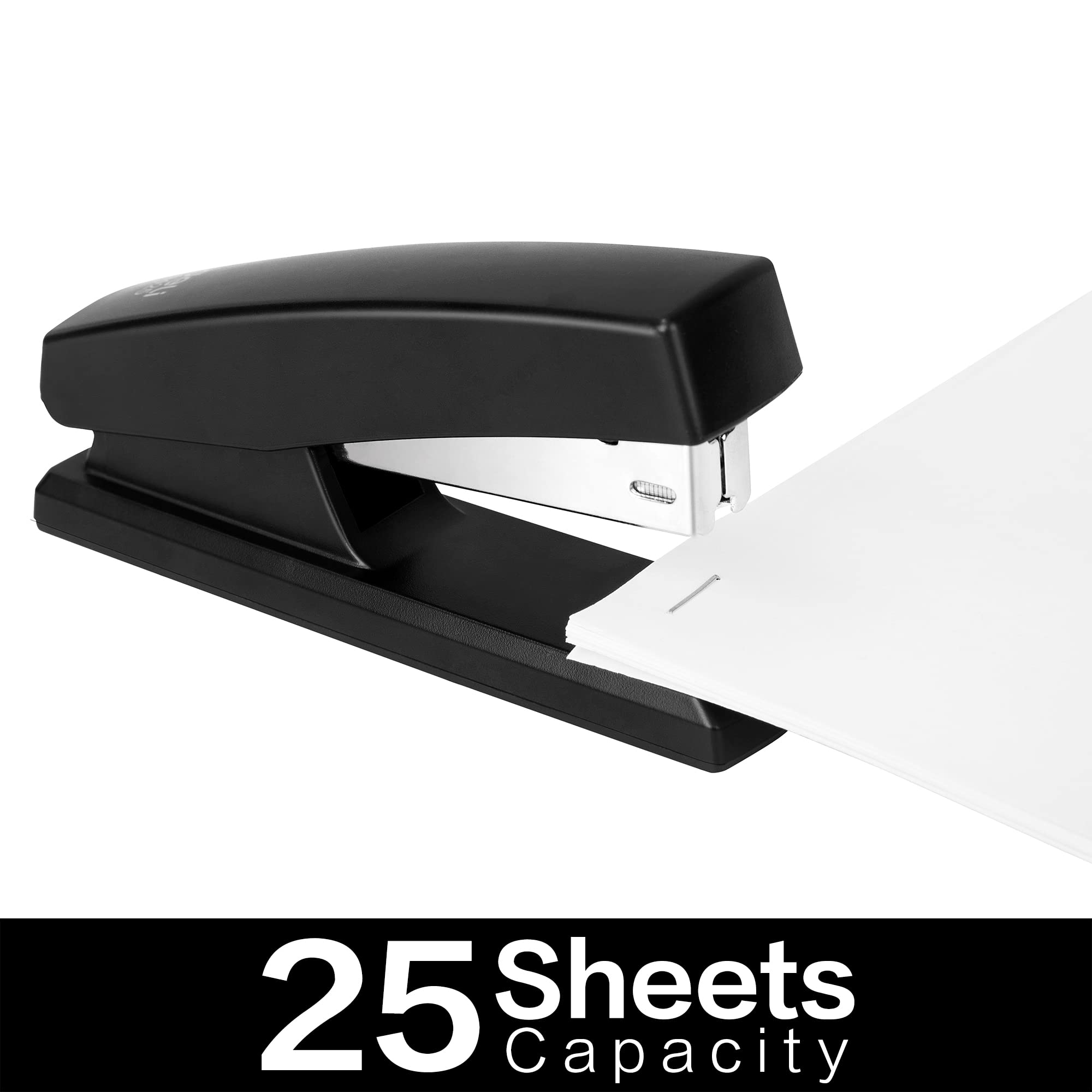 deli Desktop Stapler - 25 Sheet Capacity, Black, Includes 640 Staples | Model 138226 3