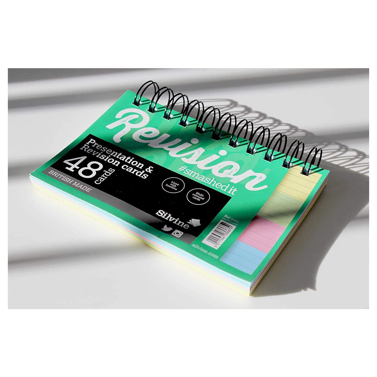 Silvine Luxpad Revision A6 Flash Cards - Lined, 48 Cards, Assorted Colours 4