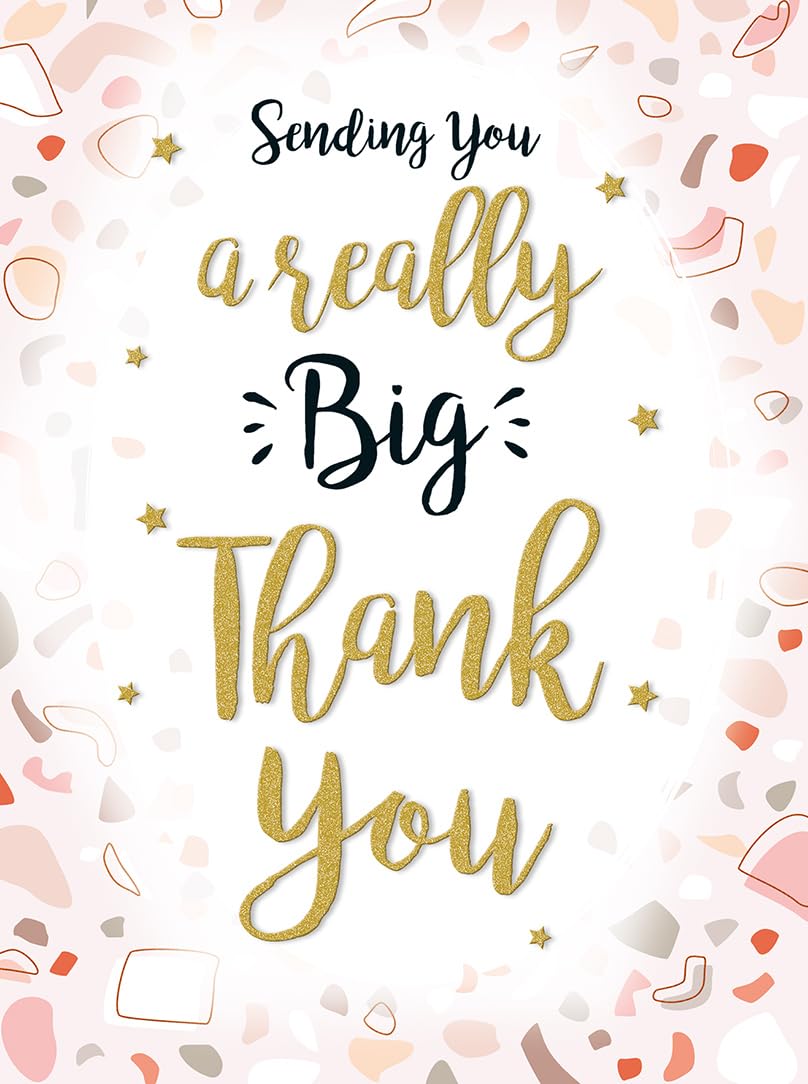 Piccadilly Greetings Large Thank You Card - A4 Size (12 x 9 inches) | Multicolor 1