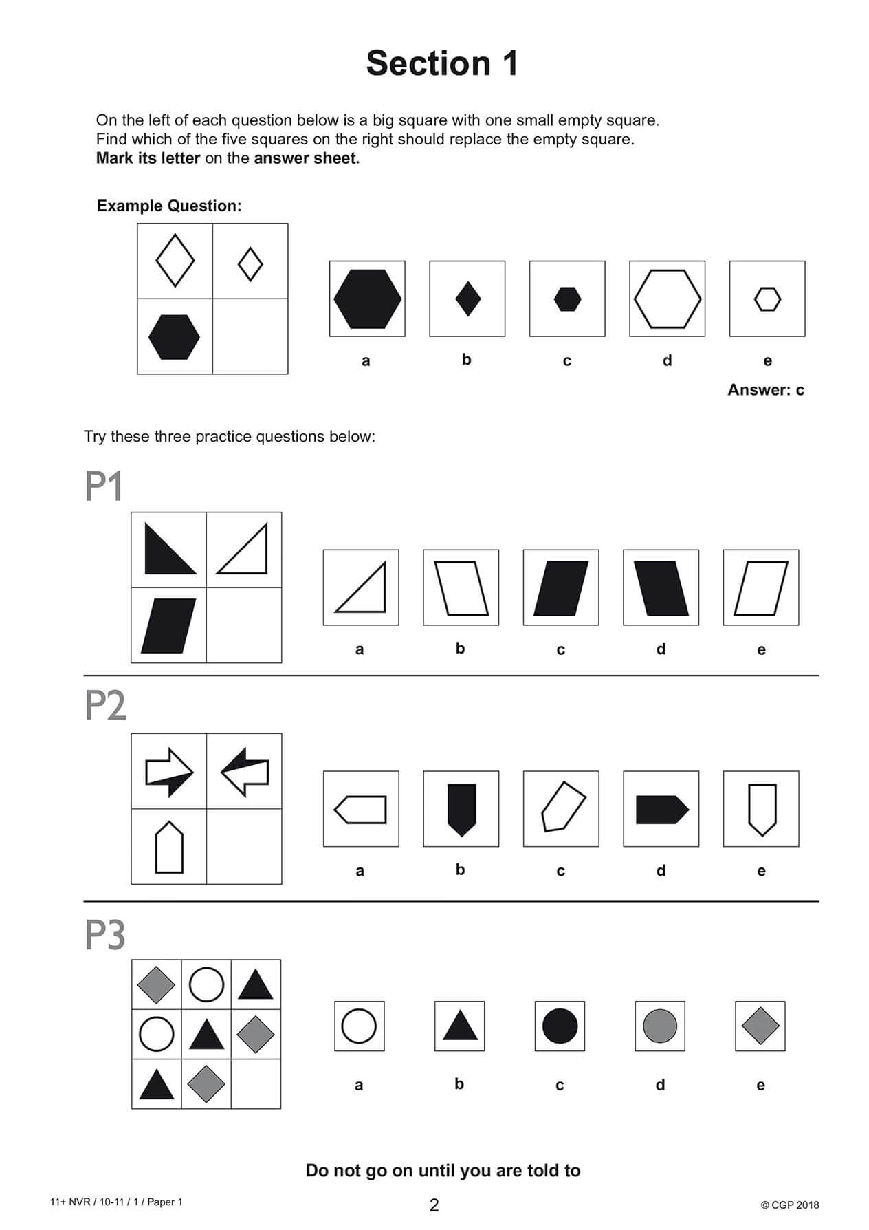 CGP 11+ GL Non-Verbal Reasoning Practice Papers - Ages 10-11 | Pack 1 | Paperback 3