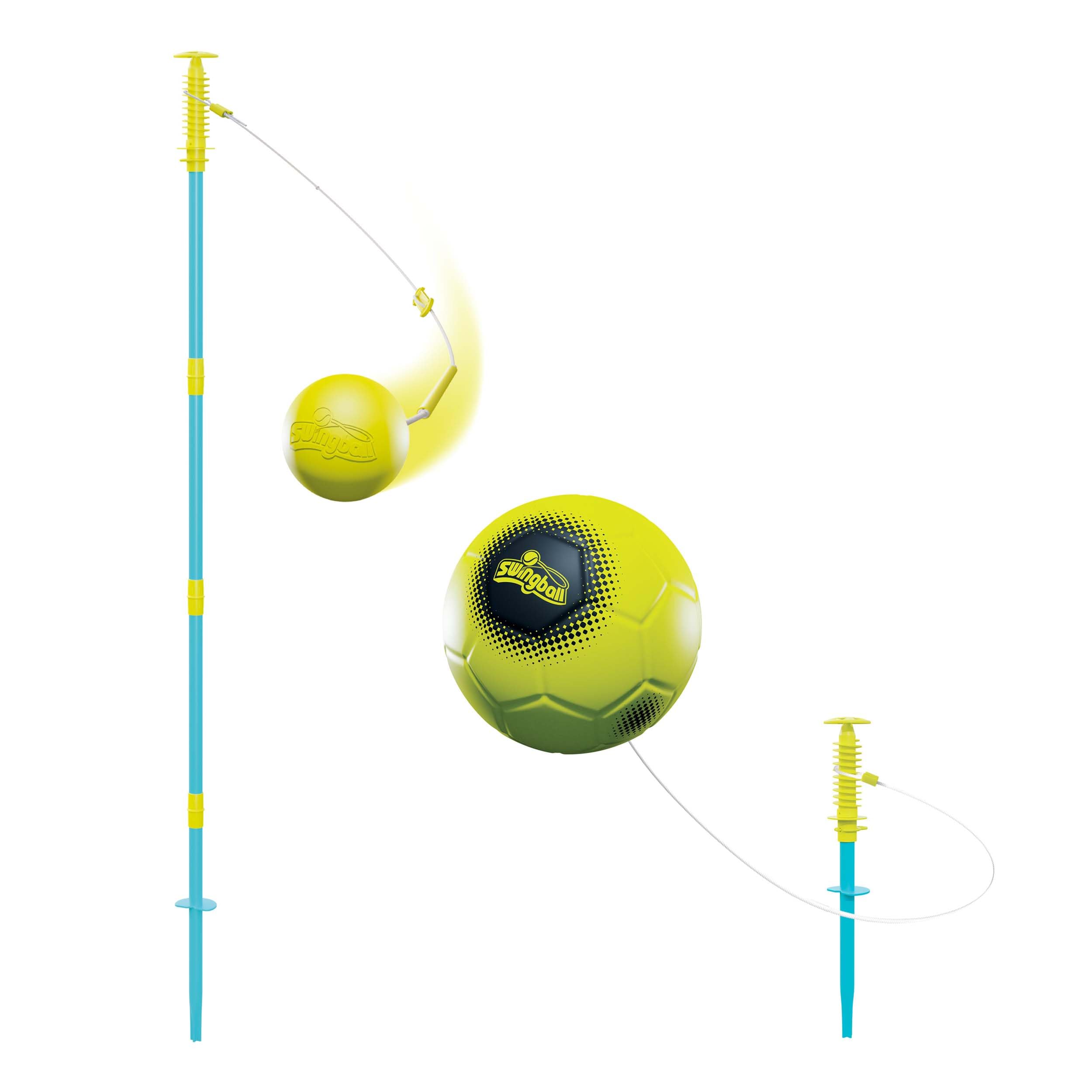Swingball 2 in 1 Multiplay Set - Tennis & Football Playset | Yellow/Blue | Ages 6+