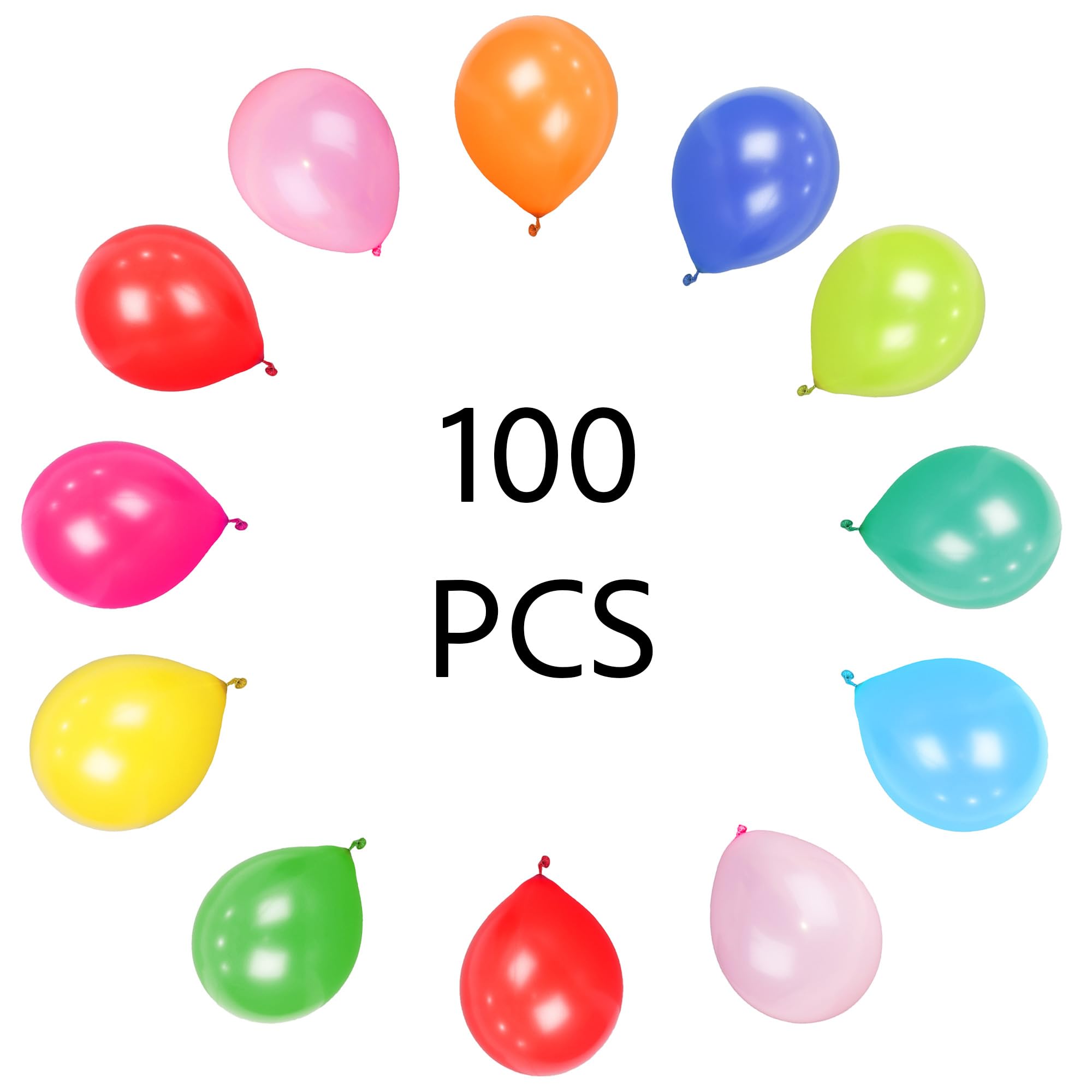 SHATCHI Rainbow Party Balloons - 100 Pack, 12 Inch Thick Latex, Biodegradable Helium Balloons 2