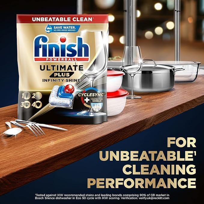 Finish Ultimate Plus Infinity Shine Dishwasher Tablets - Lemon Scent, 1.47 kg