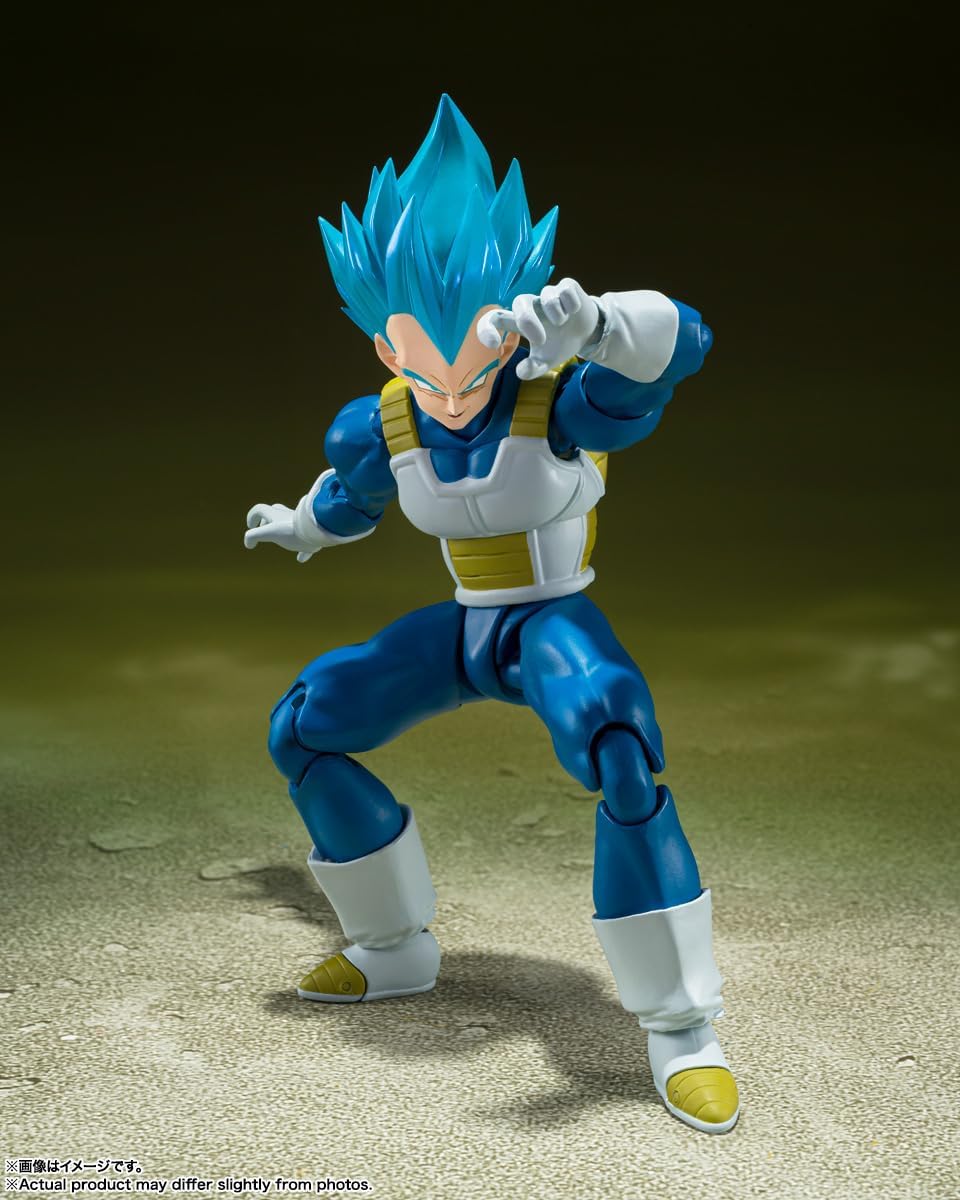 TAMASHII NATIONS Dragon Ball Super Super Saiyan God Super Saiyan Vegeta Action Figure - Interchangeable Parts & Aura Reflection