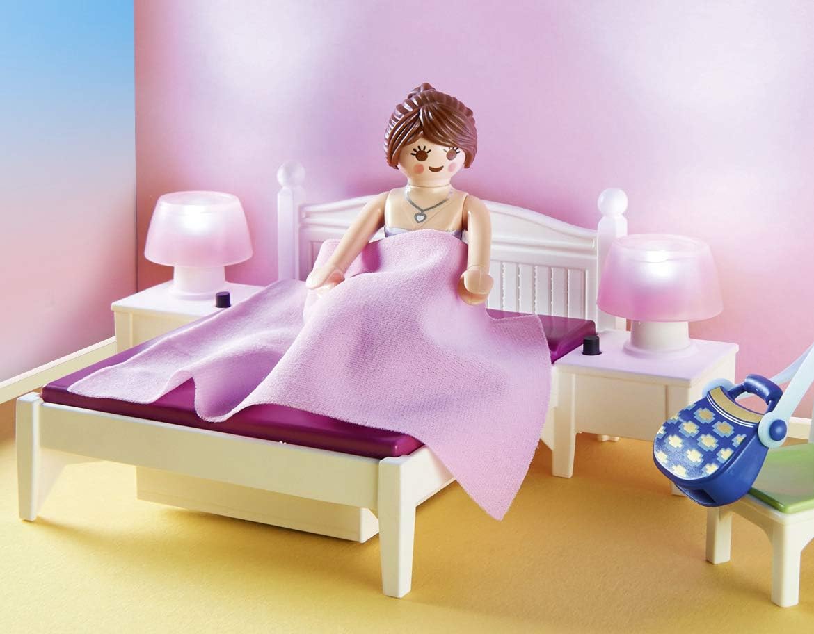 PLAYMOBIL 70208 Dollhouse Master Bedroom with Interchangeable Dresses and Lighting Effects - Playset for Kids 4+ 4