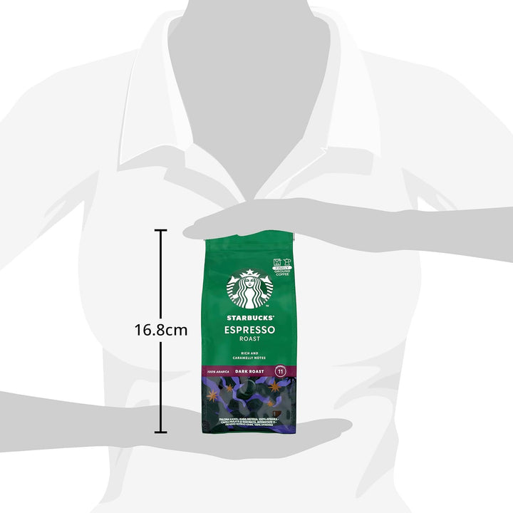 STARBUCKS - Espresso Roast Dark Roast Ground Coffee 200g (Pack of 6)