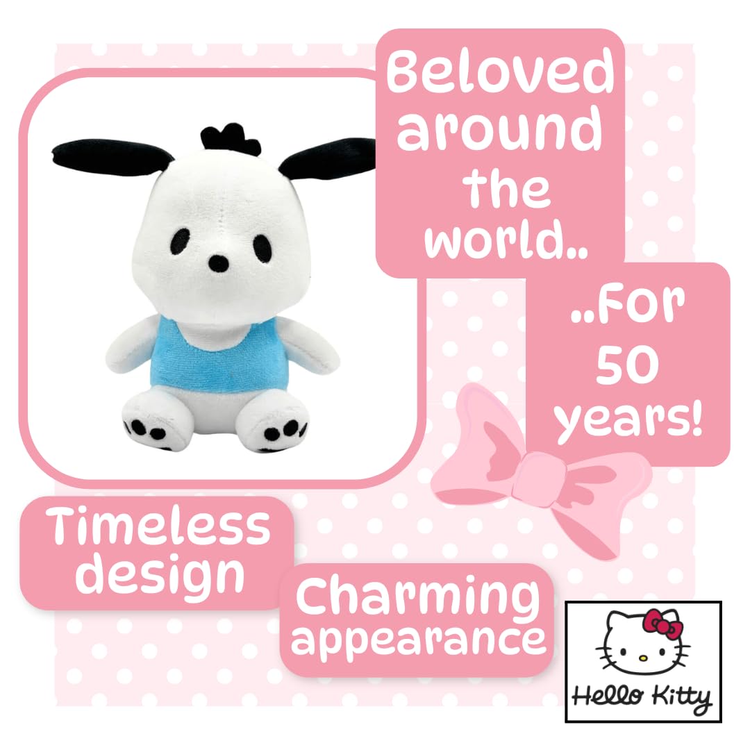 Pochacco Sanrio Plush 15cm Sitting Dog - Official Hello Kitty & Friends Soft Toy 6