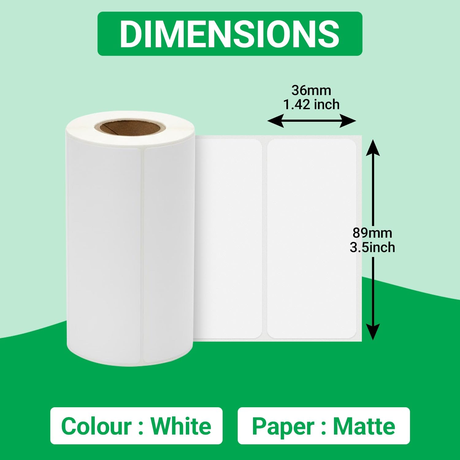 eCompostable Self Adhesive Address Labels - 89x36mm White Sticky Labels on Roll | 250 Count 3