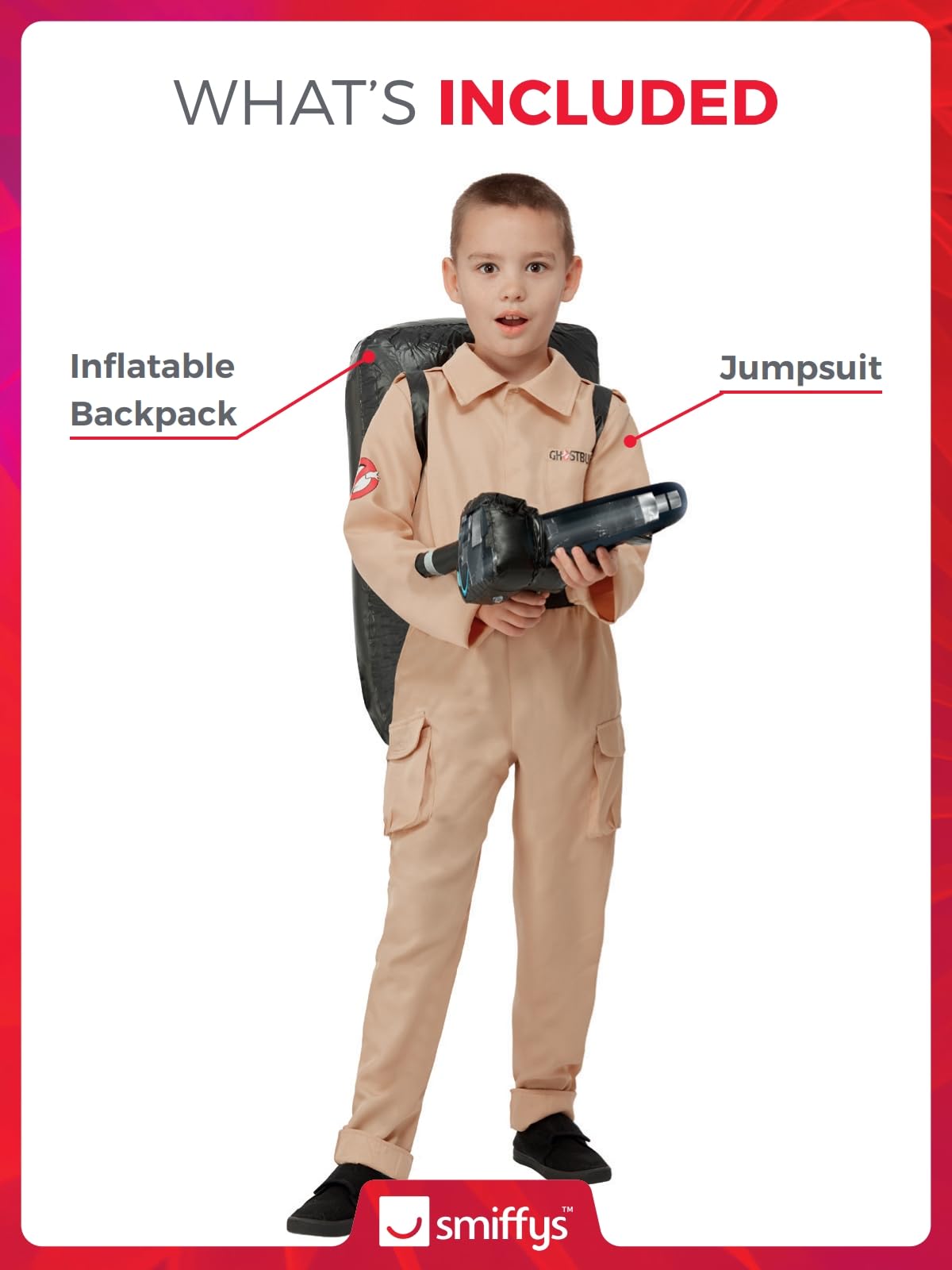Smiffys Ghostbusters Child's Costume Jumpsuit with Inflatable Backpack 6