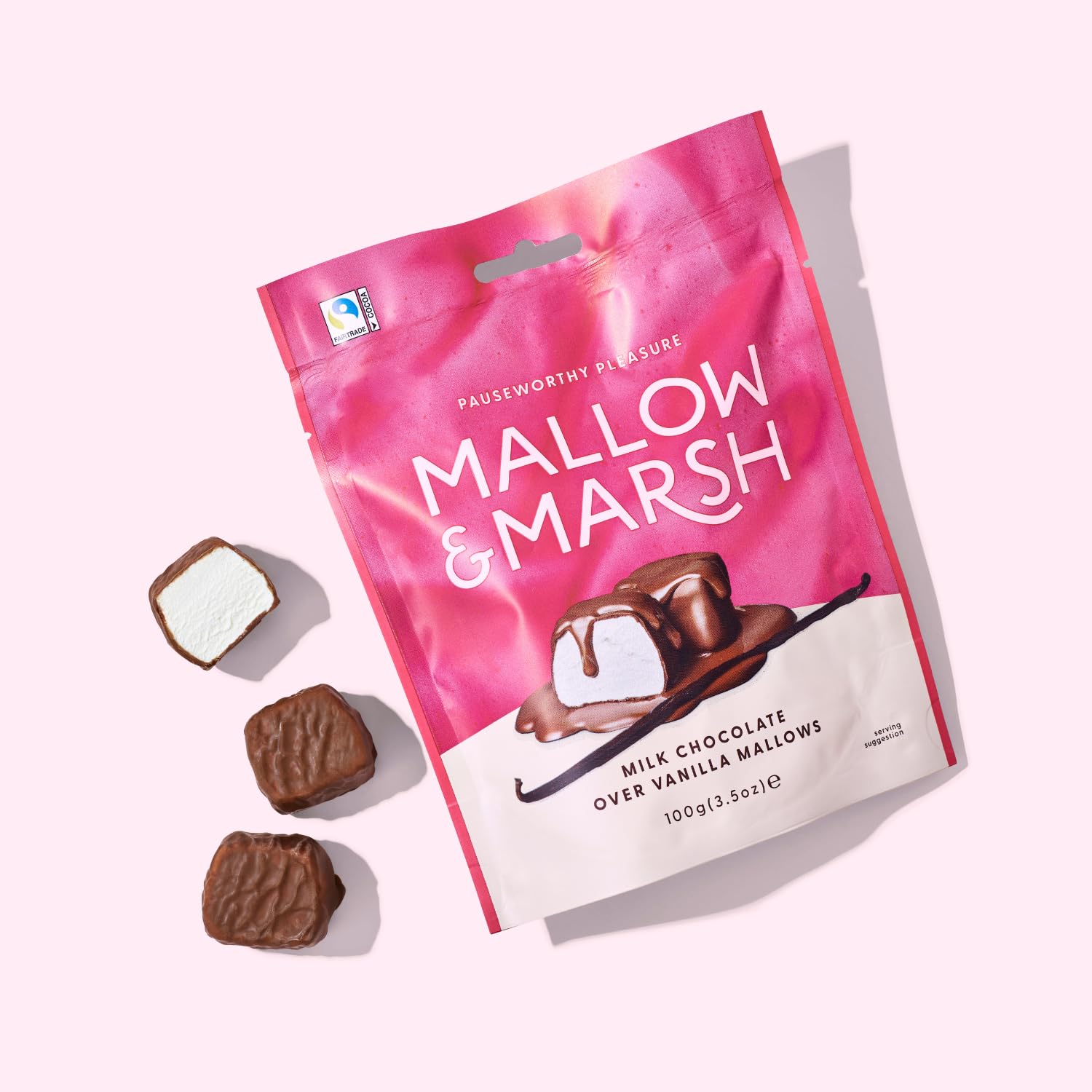 Mallow & Marsh Vanilla Marshmallow Bites Coated in Belgian Milk Chocolate - 600g Sharing Bag 4