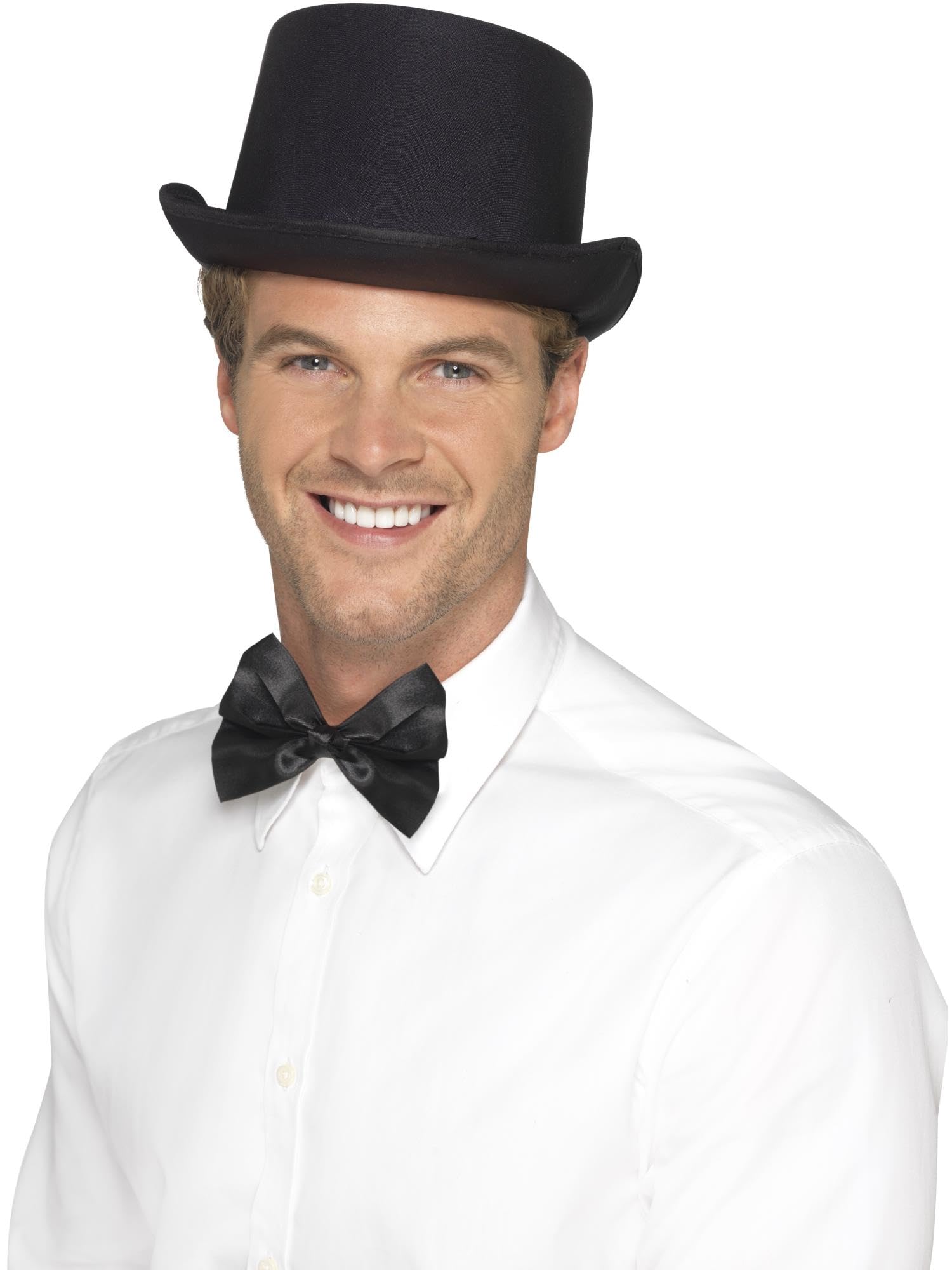 Smiffys Black Satin Look Top Hat - Adult Fancy Dress Accessory | One Size 1
