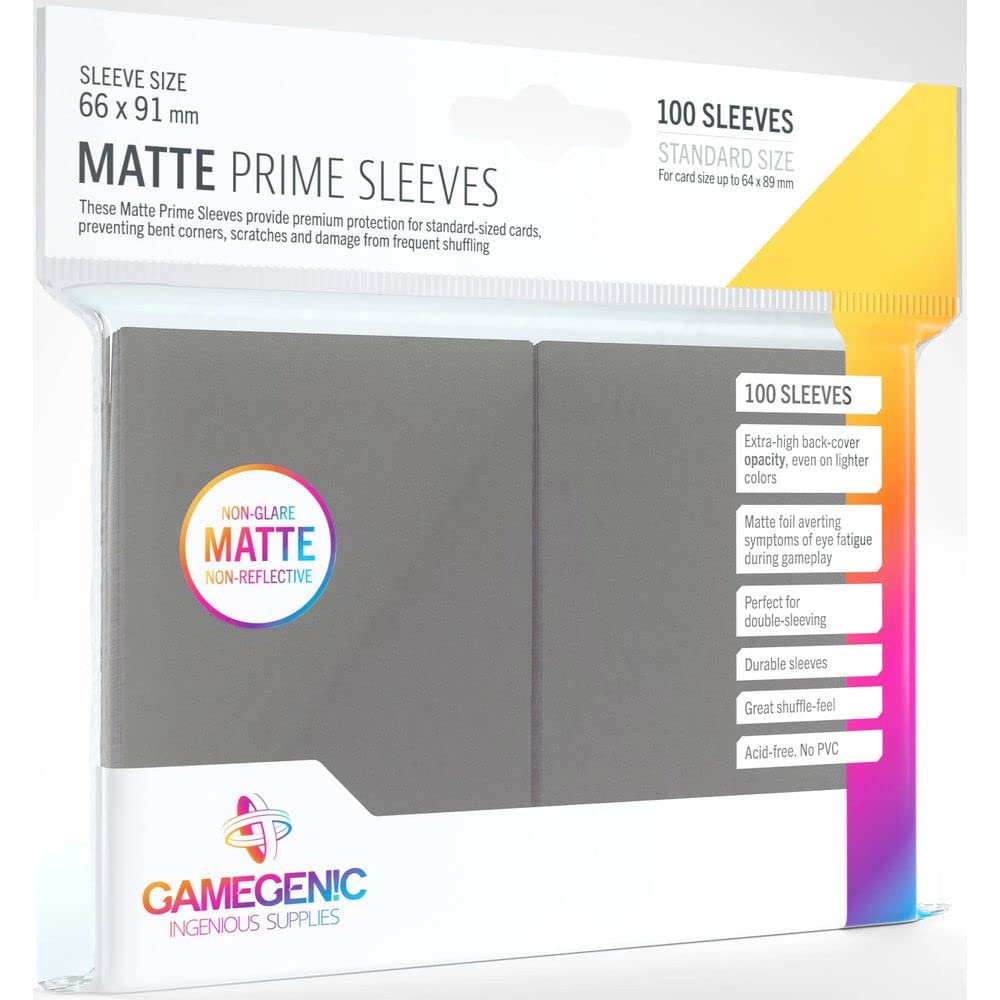 Gamegenic Matte Prime Sleeves - Double-Sleeving Ready | Anti-Glare Matte Finish | 100 Pack 1