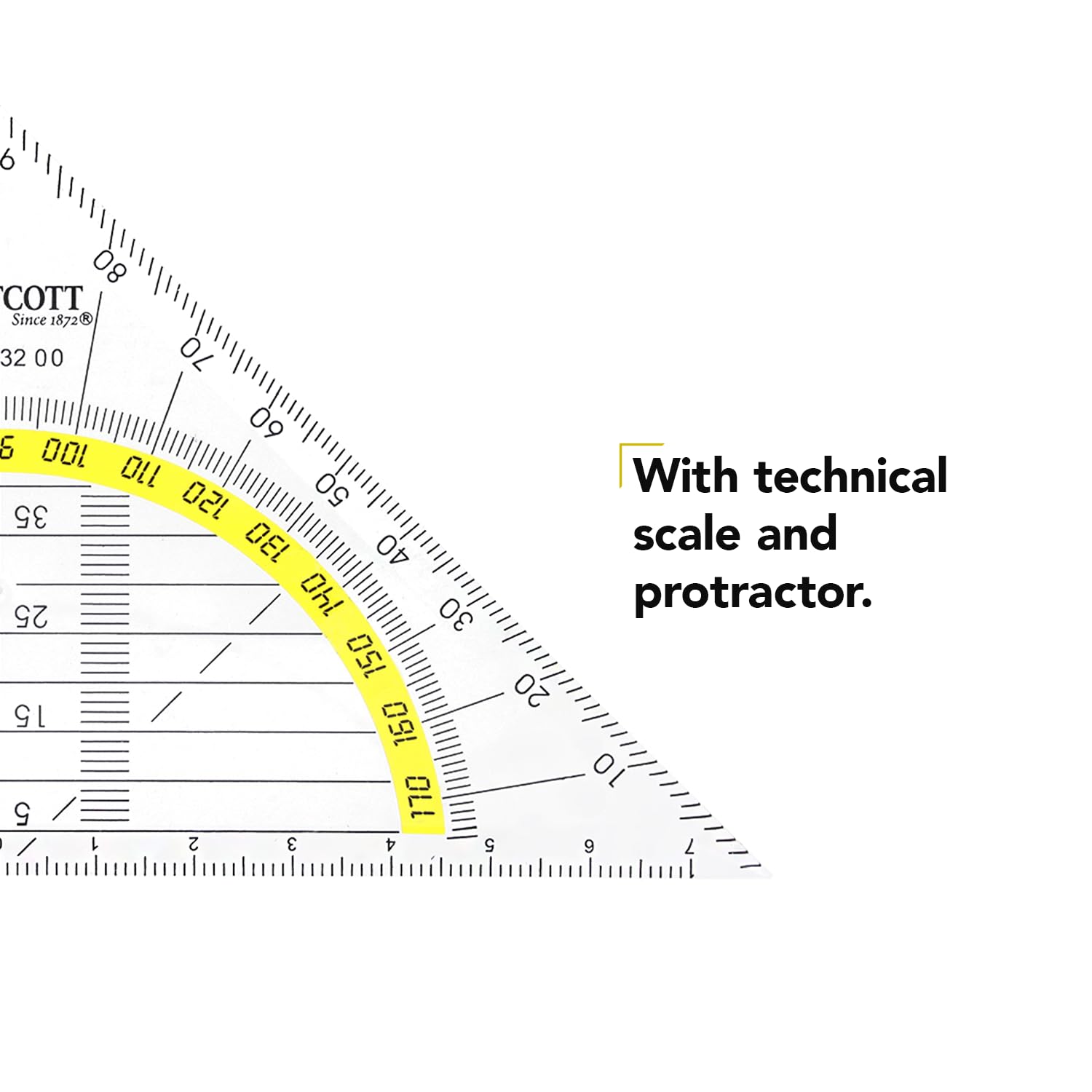 Westcott Geometric Triangle Ruler - Flexible/Break-Proof | 14 cm | Yellow 3
