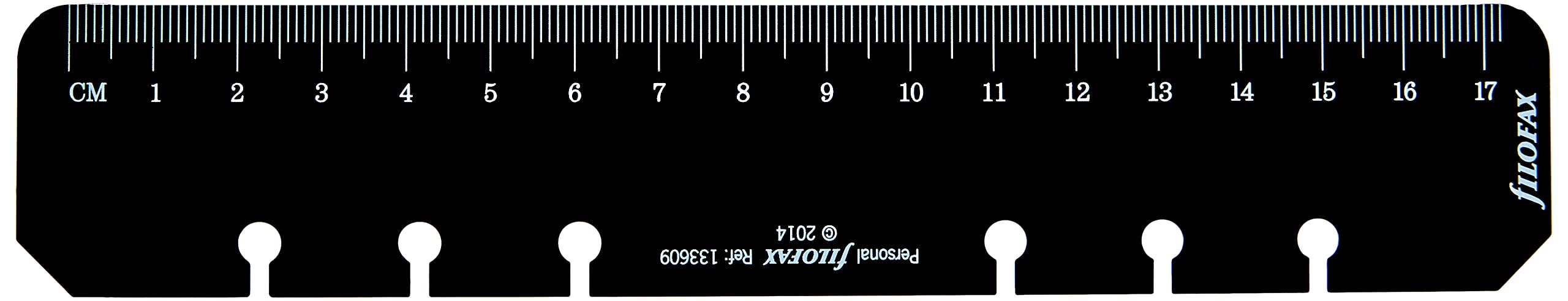 Filofax Personal Ruler Page Marker - Black | Fits Personal Organiser & Clipbook | Imperial/Metric 1