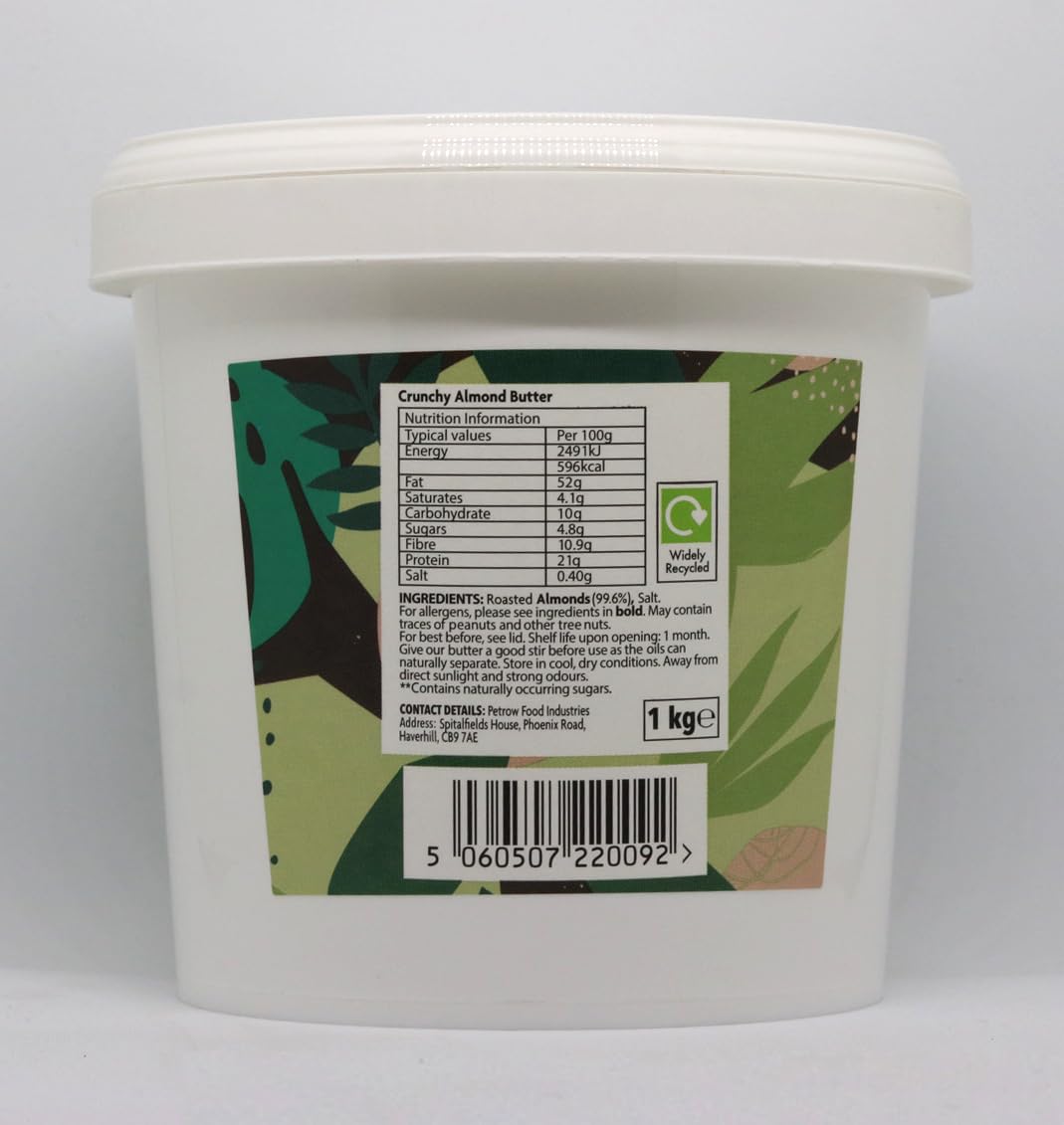 Legend Crunchy Almond Butter - 1kg Jar | 100% Natural | High Fibre & Protein
