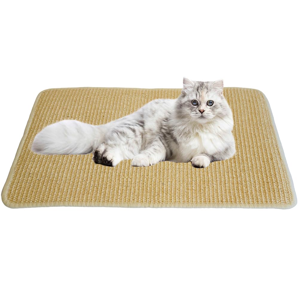 RAM ONLINE Sisal Cat Scratch Mat - 60cm x 50cm | Anti-Slip Base | Protects Furniture