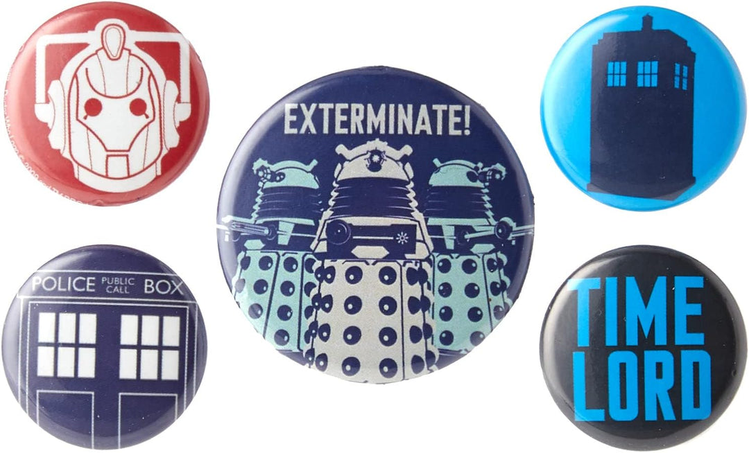 Pyramid International Doctor Who Exterminate Badge Set, Multi-Colour (10 x 12.5 cm)